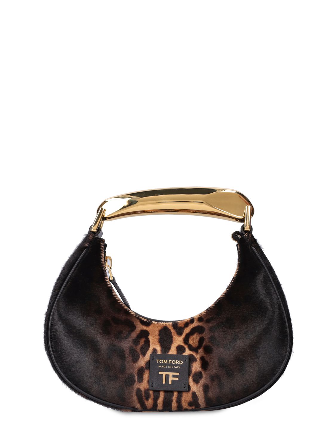 Tom Ford Hobo Days Leather Top Handle Bag In Beige,black