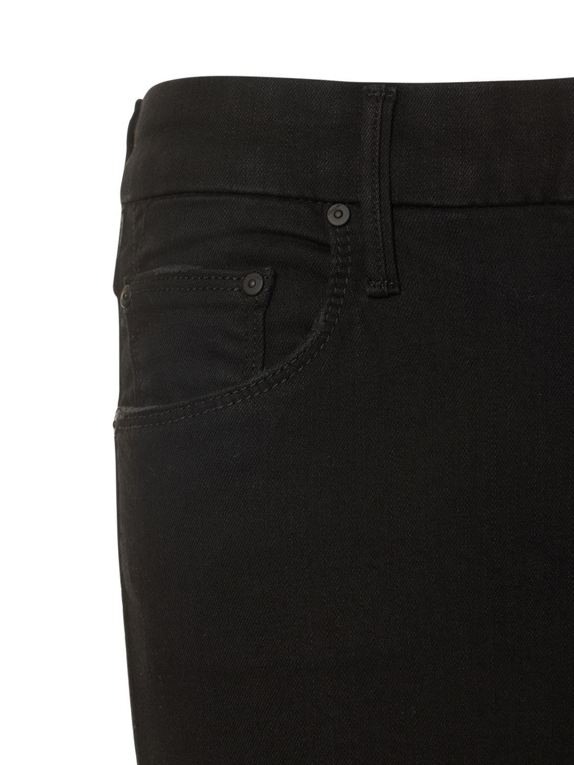 Shop Mother The Looker Skinny Denim Jeans In Black