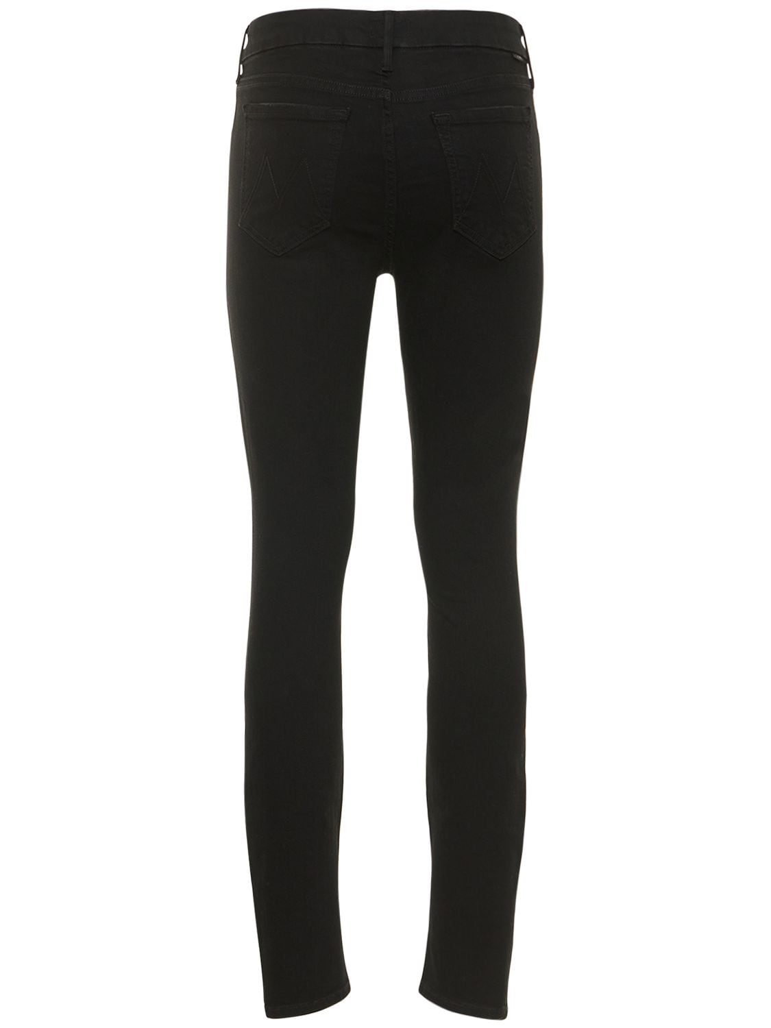 Shop Mother The Looker Skinny Denim Jeans In Black