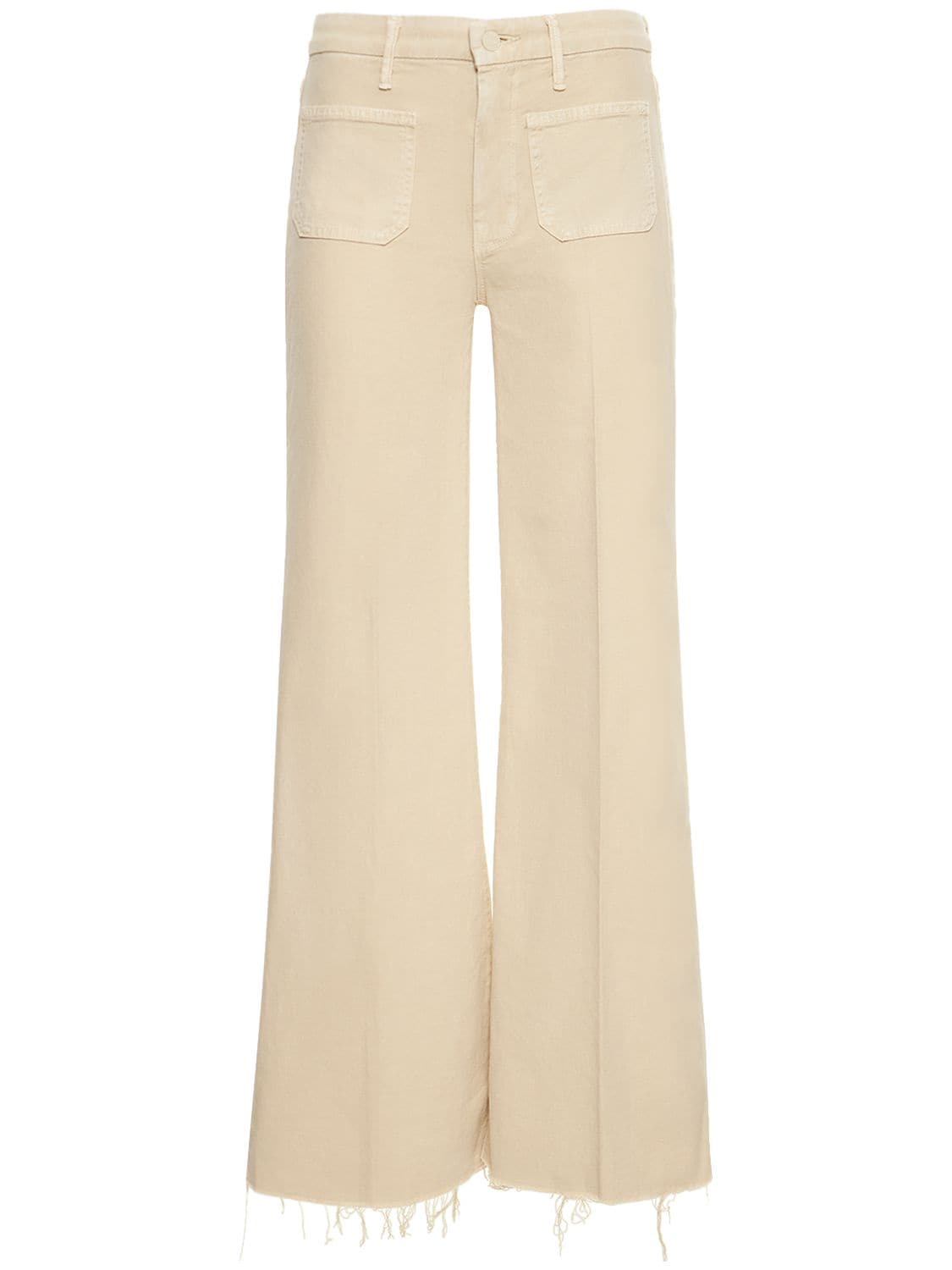 Mother - The patch pocket roller fray jeans - Beige | Luisaviaroma