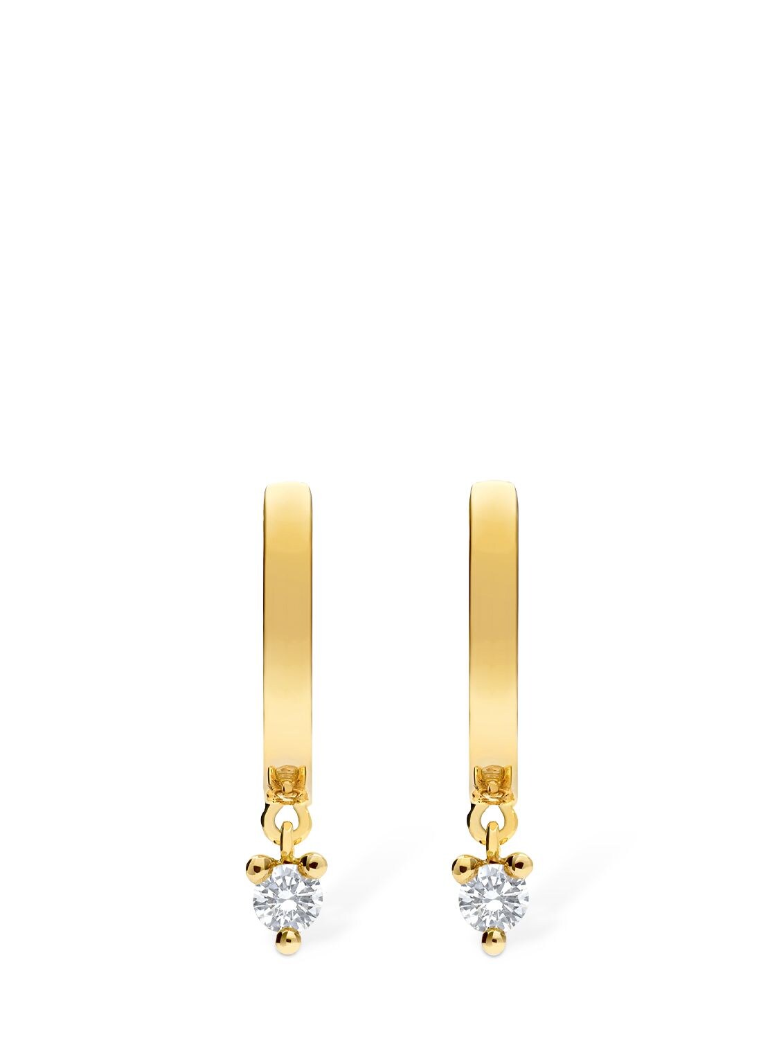 DELFINA DELETTREZ 18KT DIAMOND HUGGIE MONO EARRING 