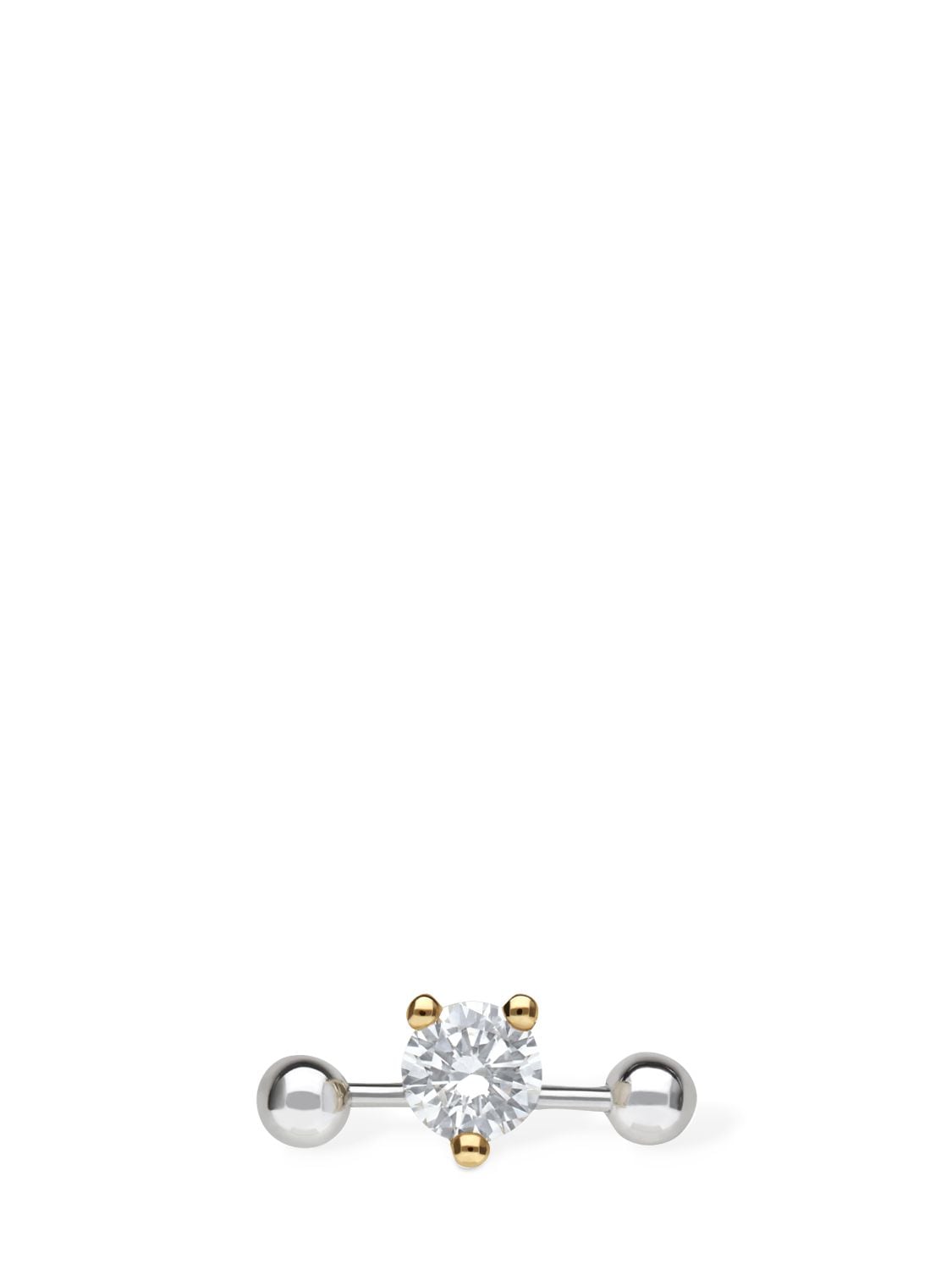 Delfina Delettrez 18kt Two-in-one Diamond Mono Earring In Silver,diamond
