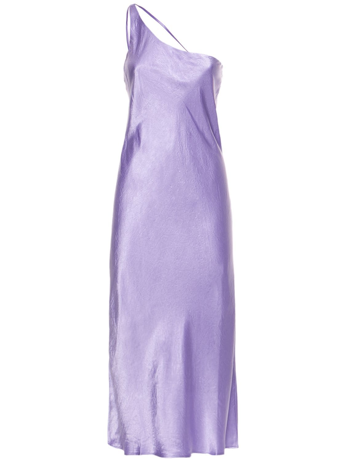 Third Form Crush Bias One Shoulder Satin Midi Dress In Purple | ModeSens