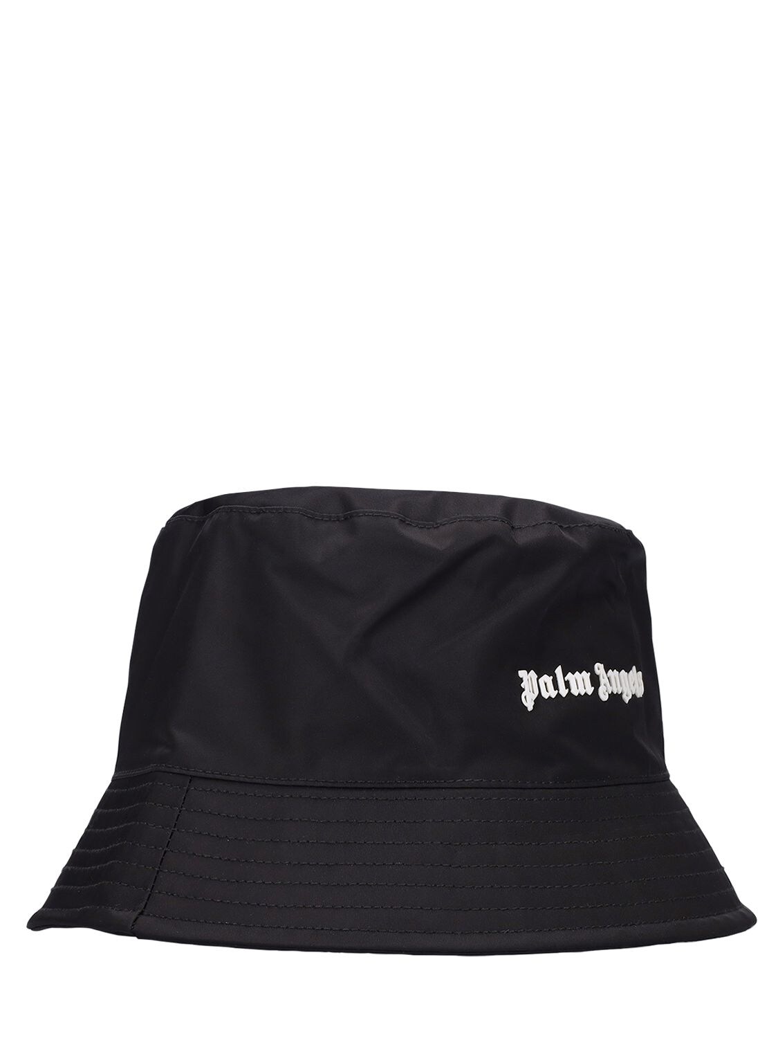 Shop Palm Angels Classic Logo Canvas Bucket Hat In Black