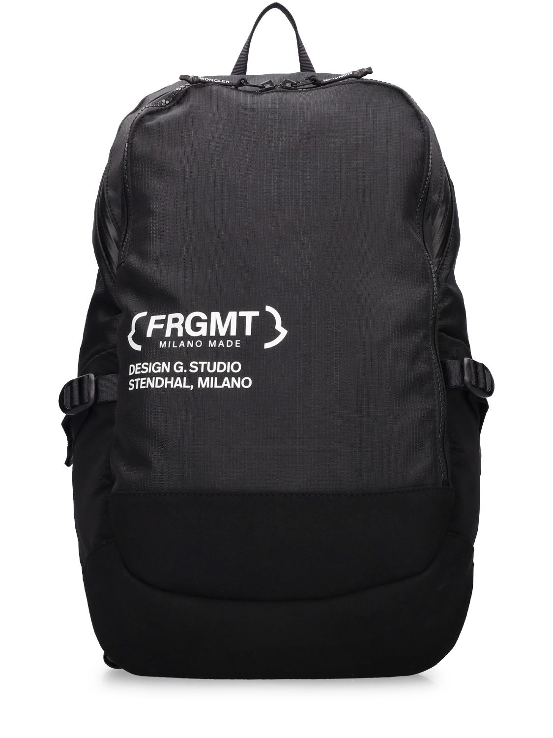Moncler Genius Logo Print Backpack In Black