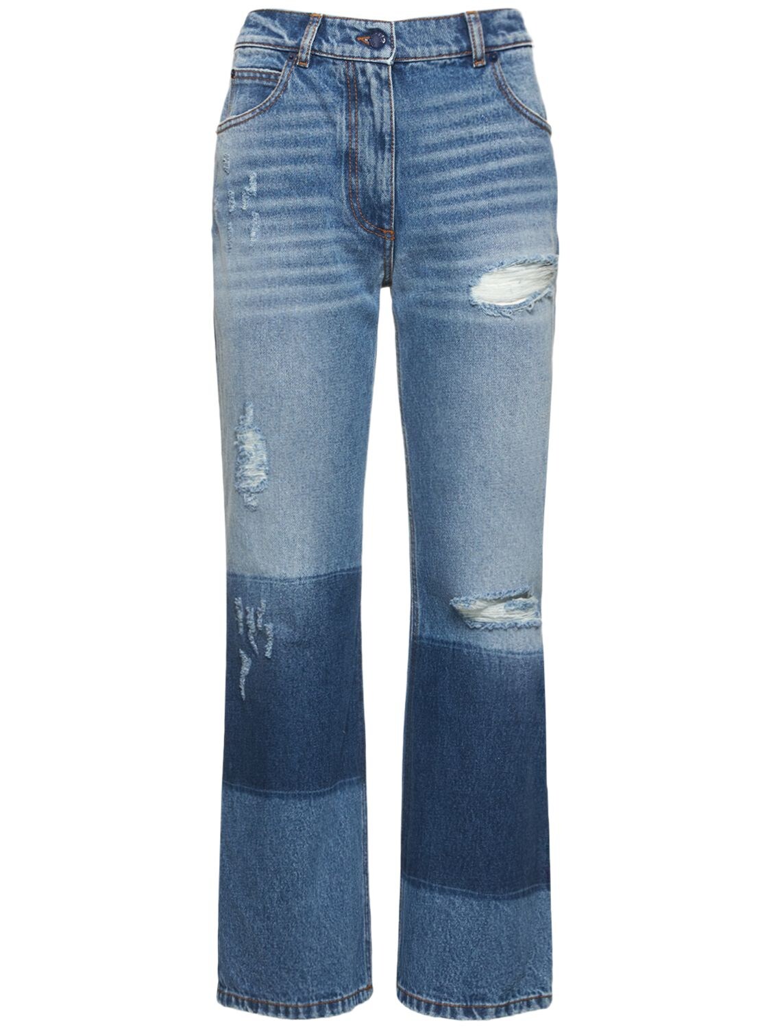 MONCLER GENIUS Star Intarsia Cotton Denim Jeans