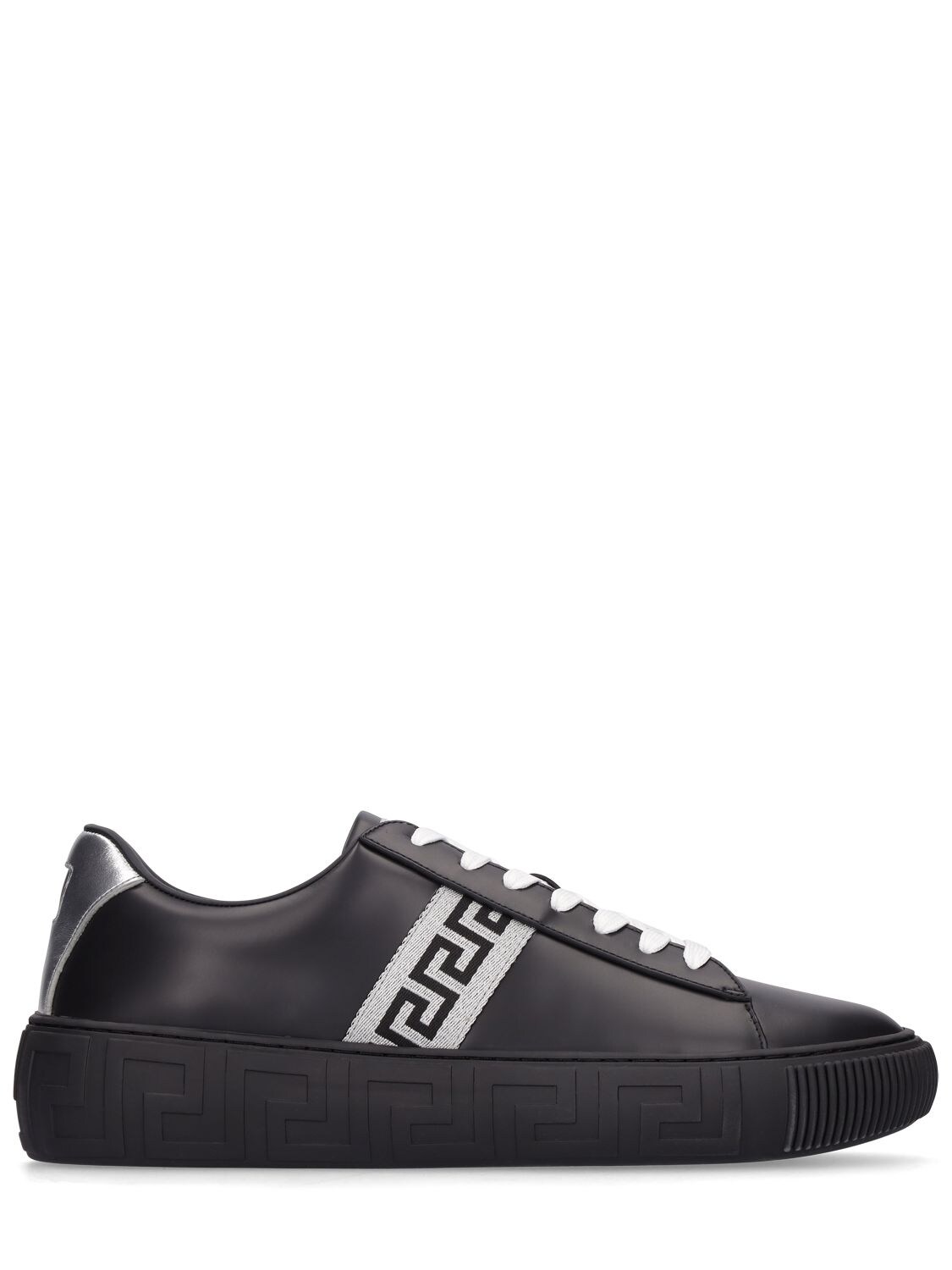 Greca Signature Leather Sneakers