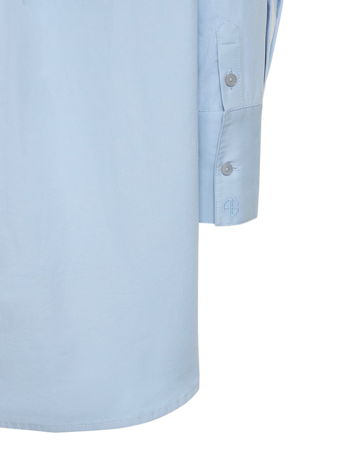 Shop Anine Bing Mika Cotton Poplin Shirt In Light Blue