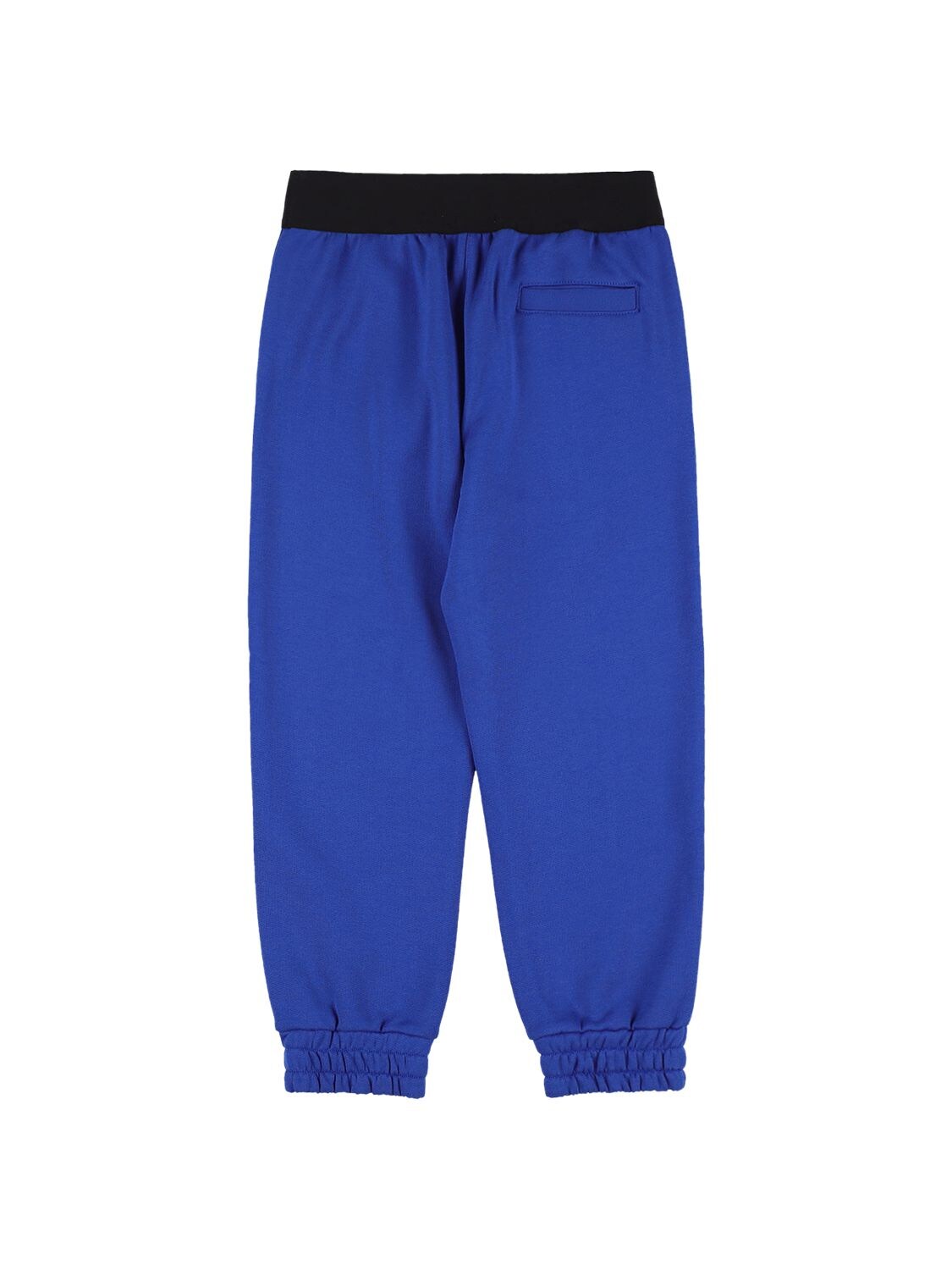 Dolce & Gabbana Logo Tape Cotton Sweatpants In Blue