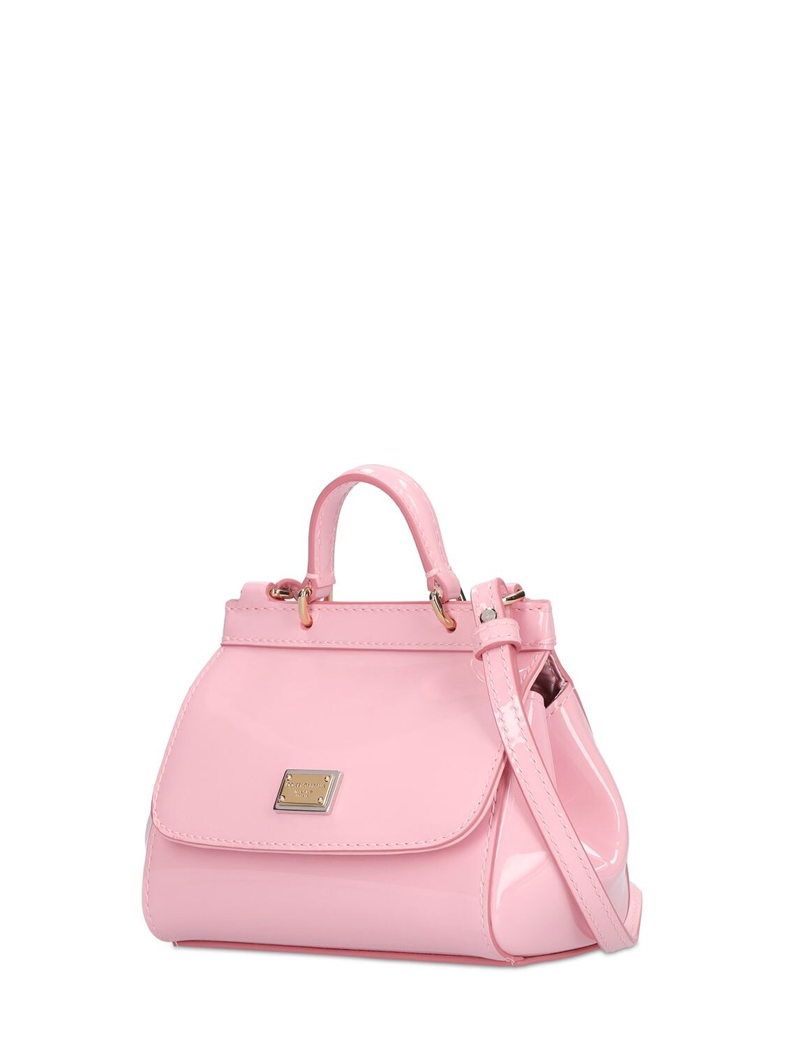 Dolce & Gabbana Sicily Patent Leather Shoulder Bag - Pink