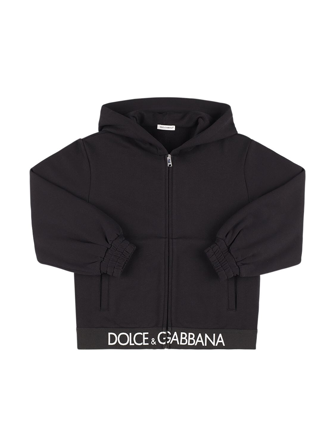 Cotton Hoodie W/ Logo Tape