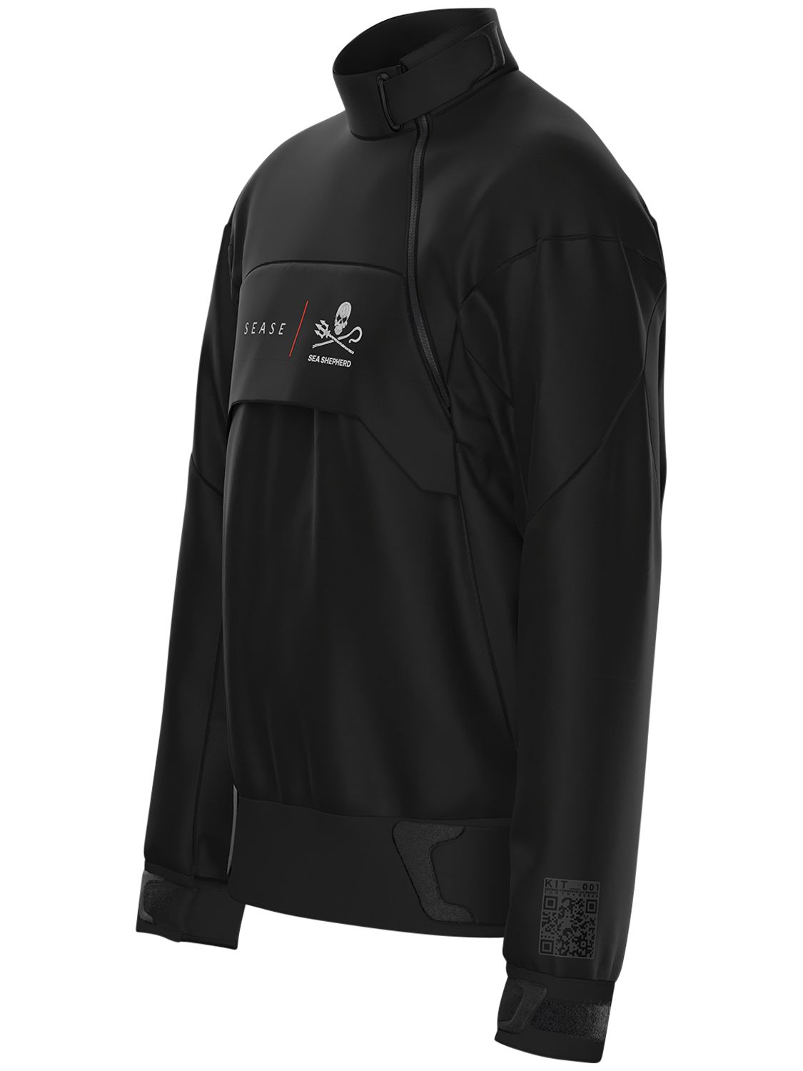 Sease X Sea Shepherd Sea Shepherd Spray Top 3 Layer Jacket In Black