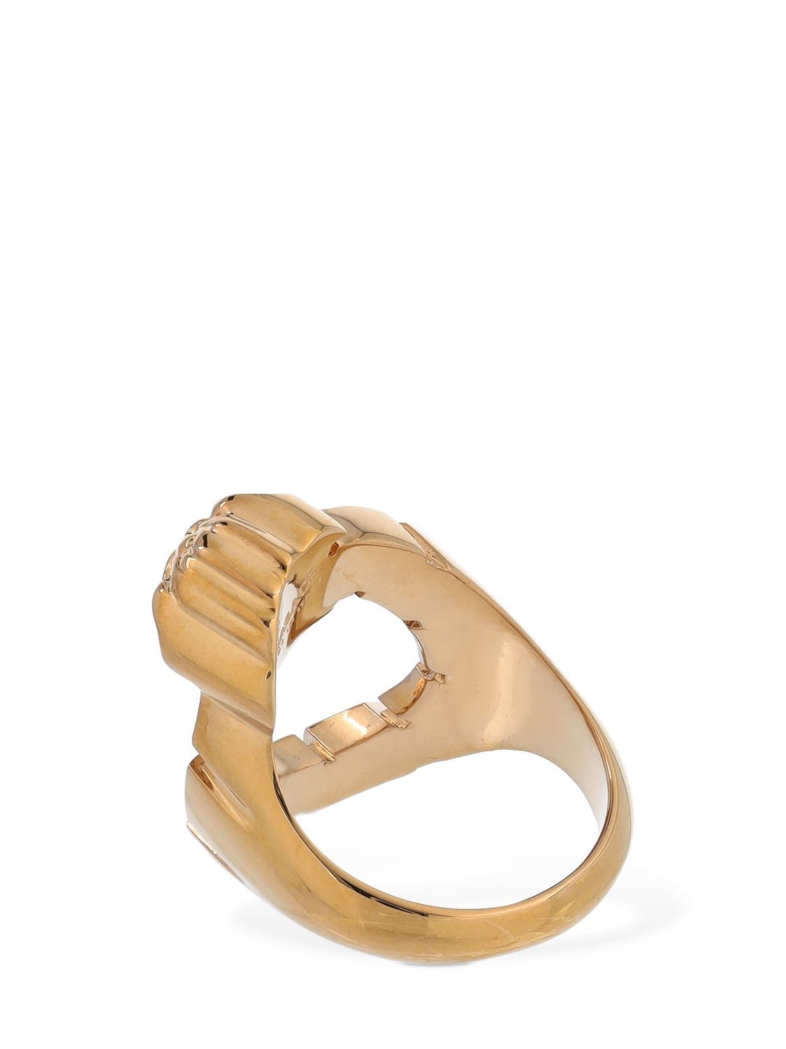 Shop Versace Greek Motif & Medusa Ring In Gold