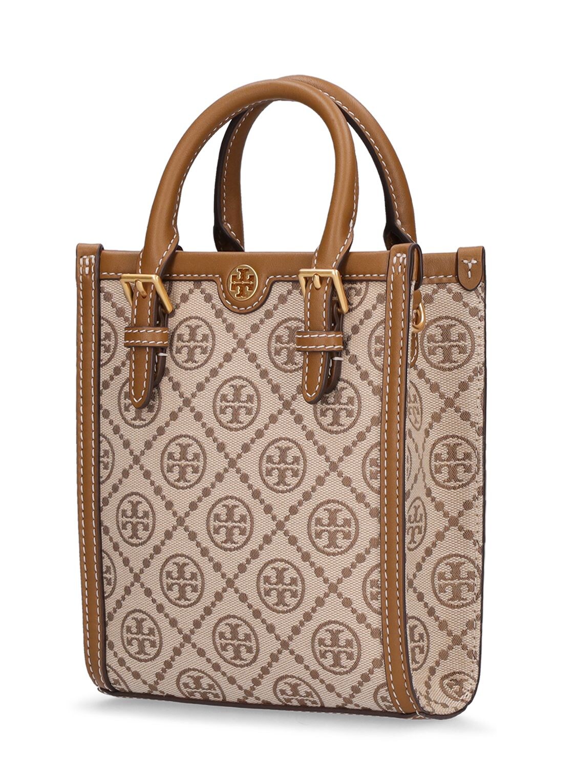 Tory Burch Mini N/s T Monogram Jacquard Bag - Hazel