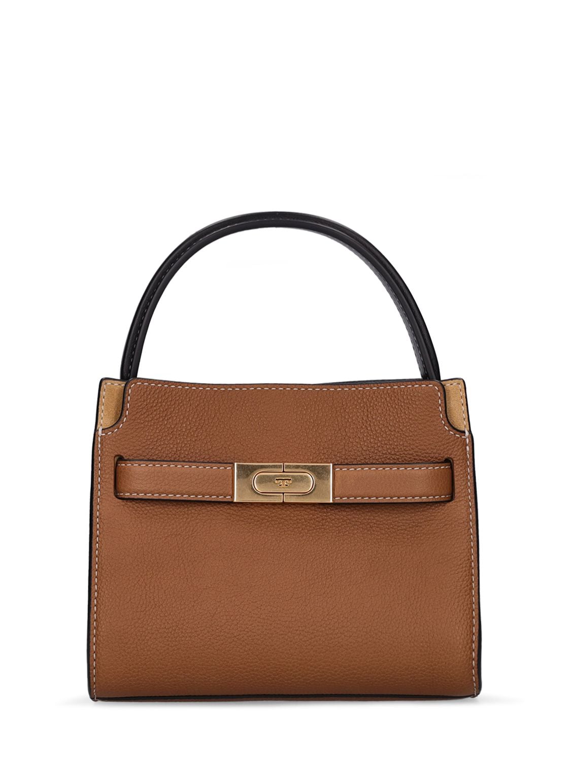 Tory Burch Petite Double Lee Radziwill Pebbled Bag In Tiger's Eye