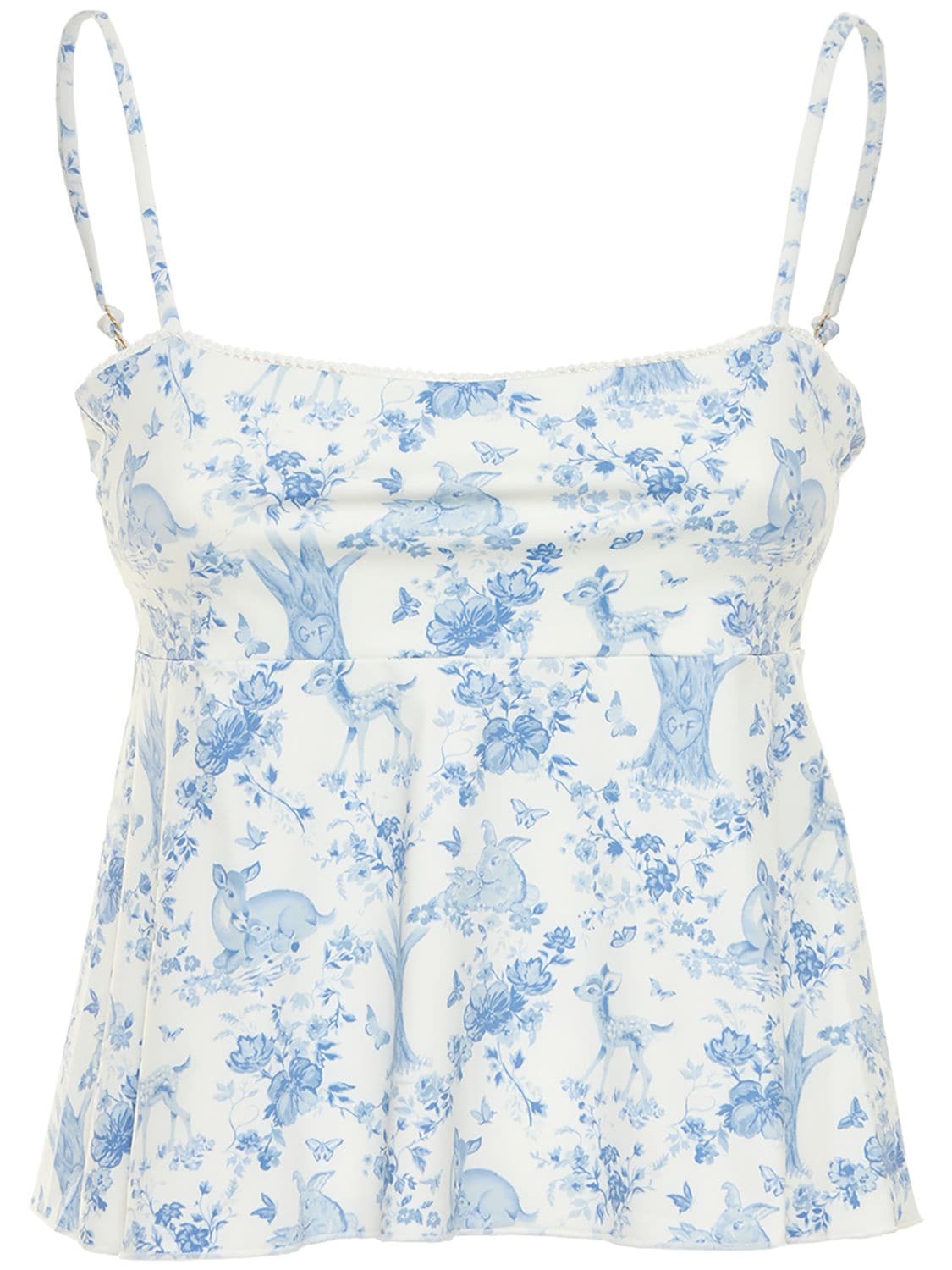 Frankies Bikinis - Noura printed bikini top - White/Blue | Luisaviaroma