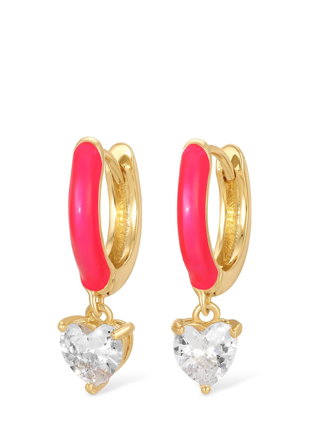 Celeste Starre Neon Nights Hoop Earrings In Pink,crystal