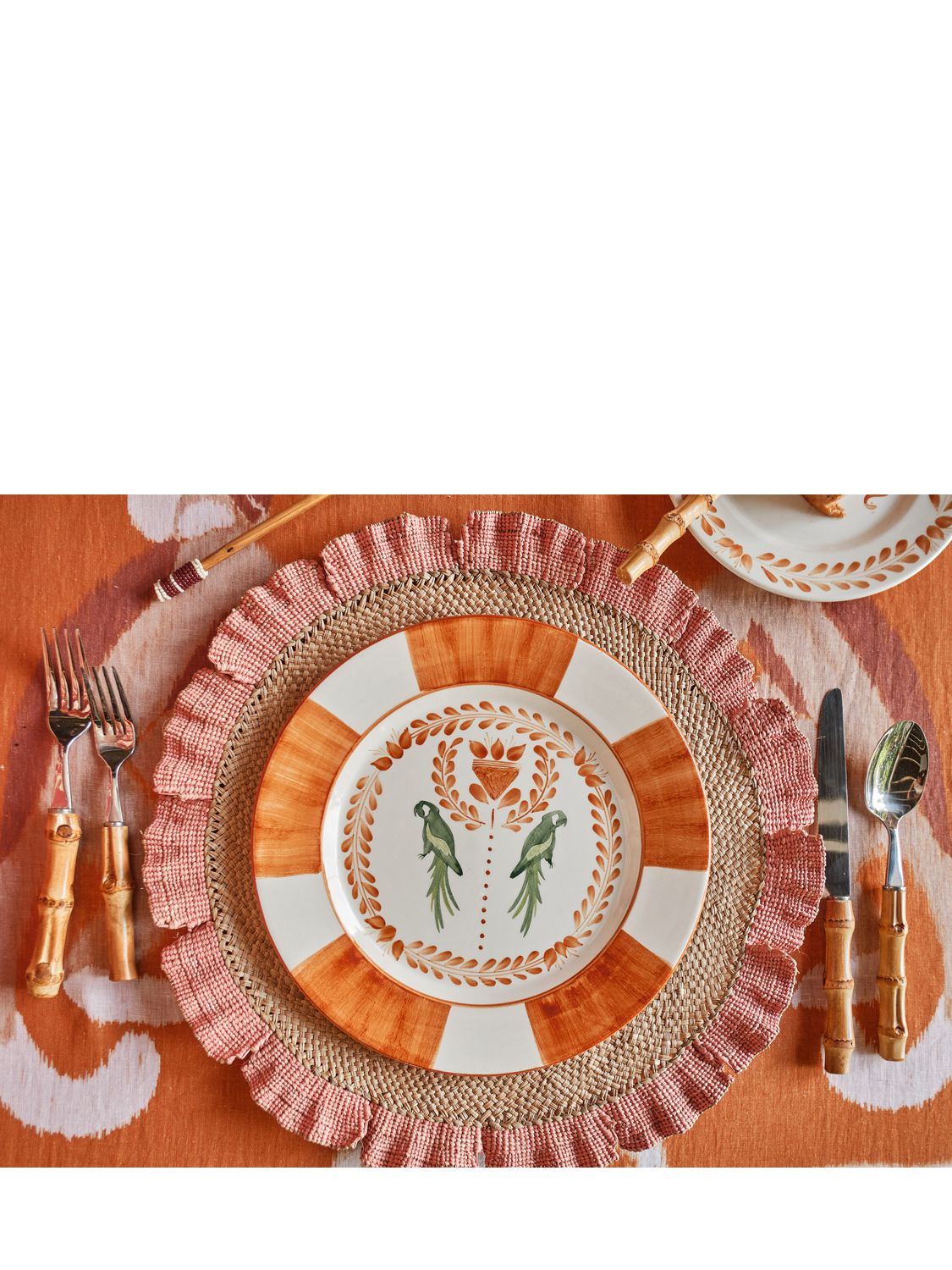 Shop Johanna Ortiz Set Of 2 Faded Rose Orpua Placemats In Brown,pink
