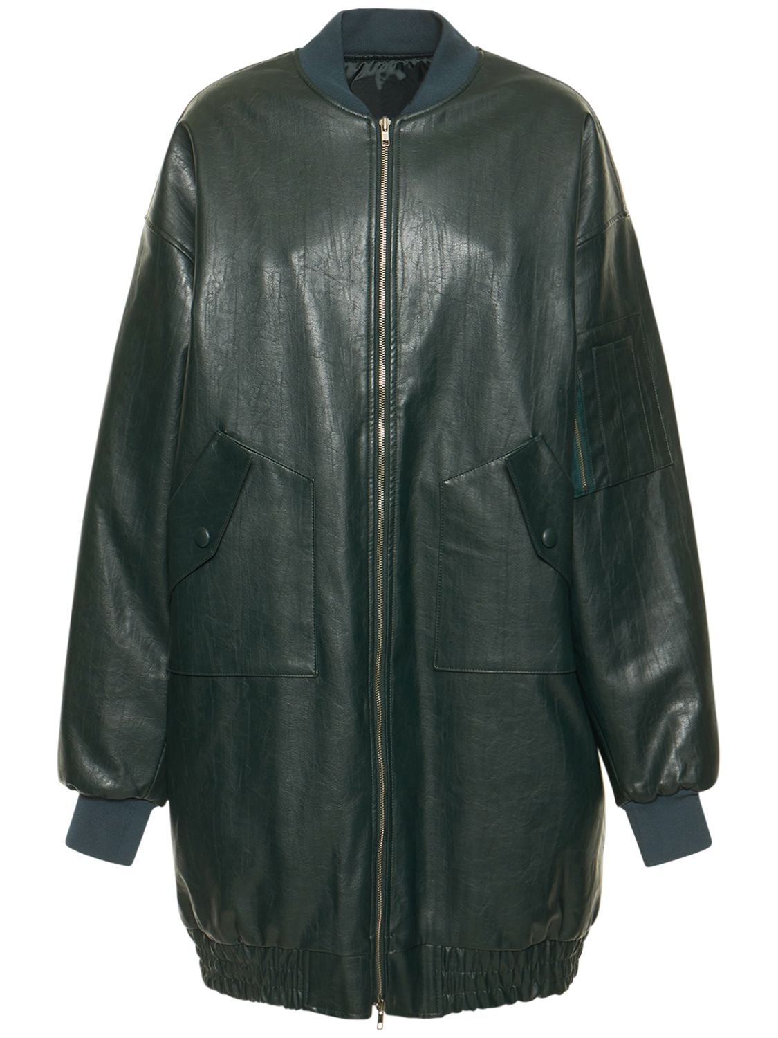 THE FRANKIE SHOP JESSE FAUX LEATHER LONG JACKET 