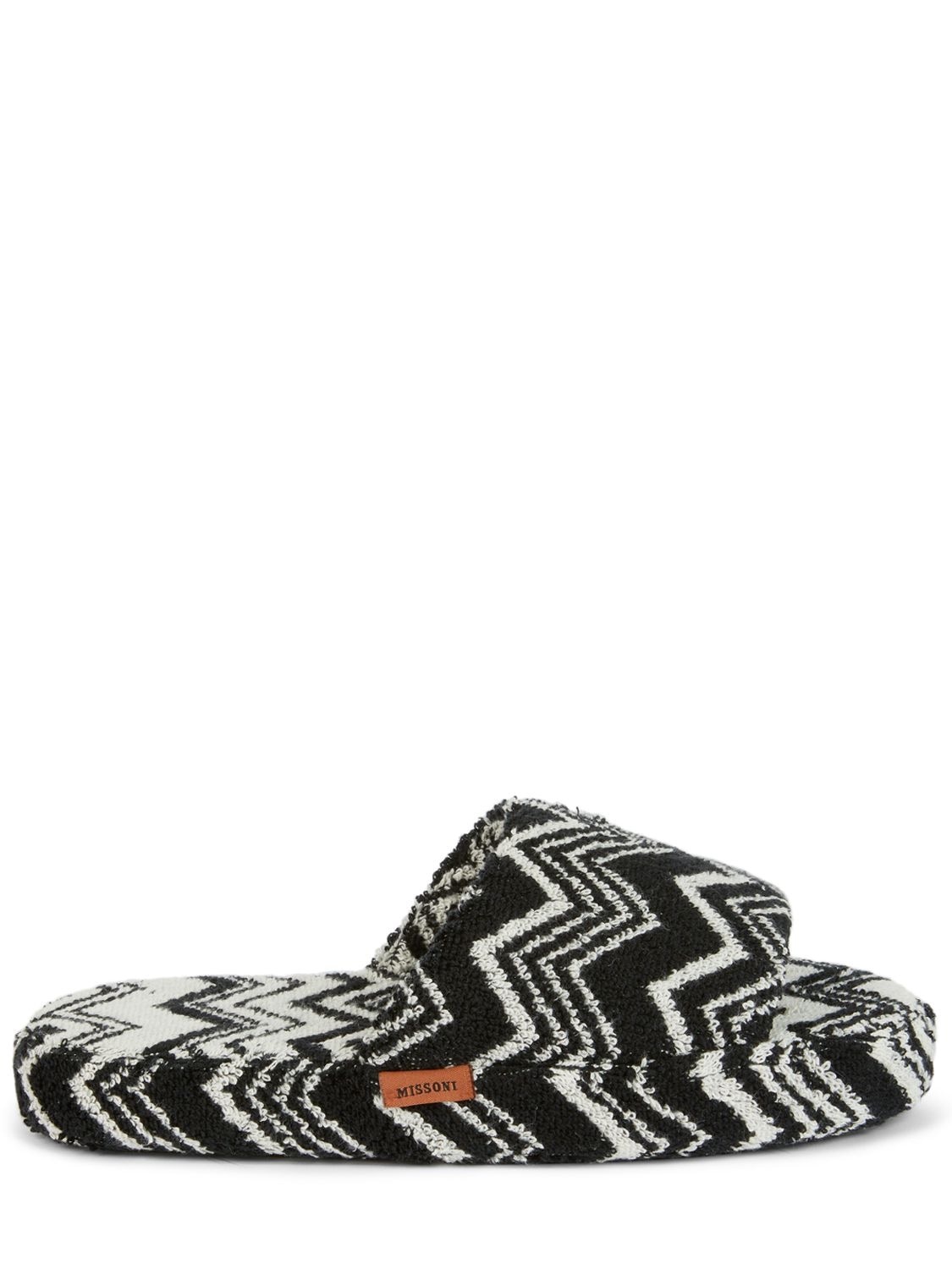 Missoni Home Collection Keith Slippers In Black,white