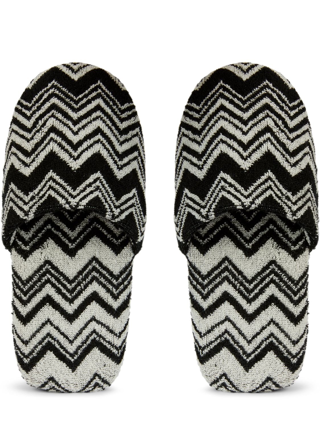 Shop Missoni Home Collection Keith Bath Slippers In Black,white