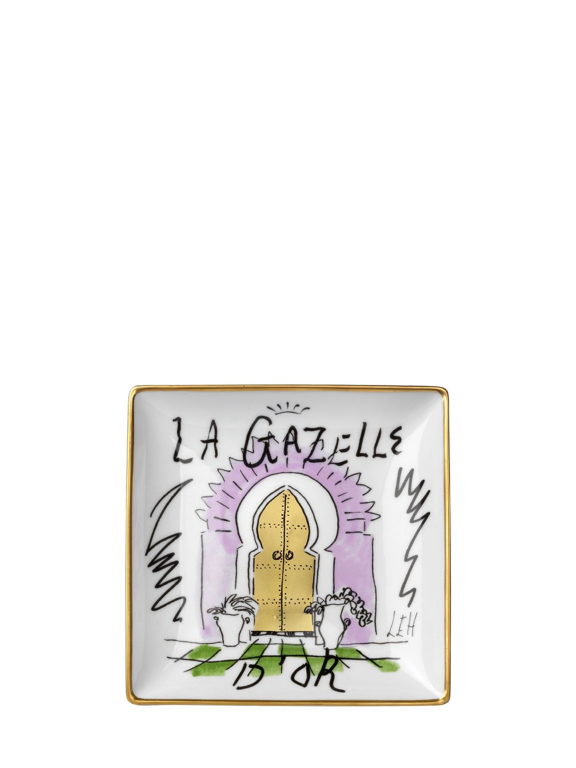 Ginori 1735 La Gazelle D'or Valet Tray In White