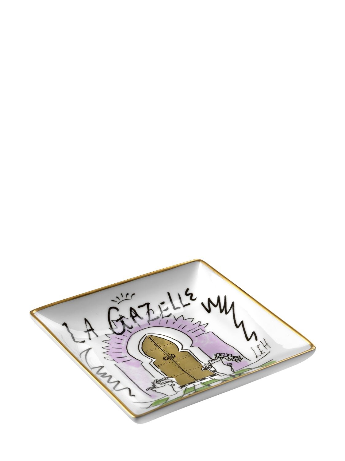 Shop Ginori 1735 La Gazelle D'or Valet Tray In White