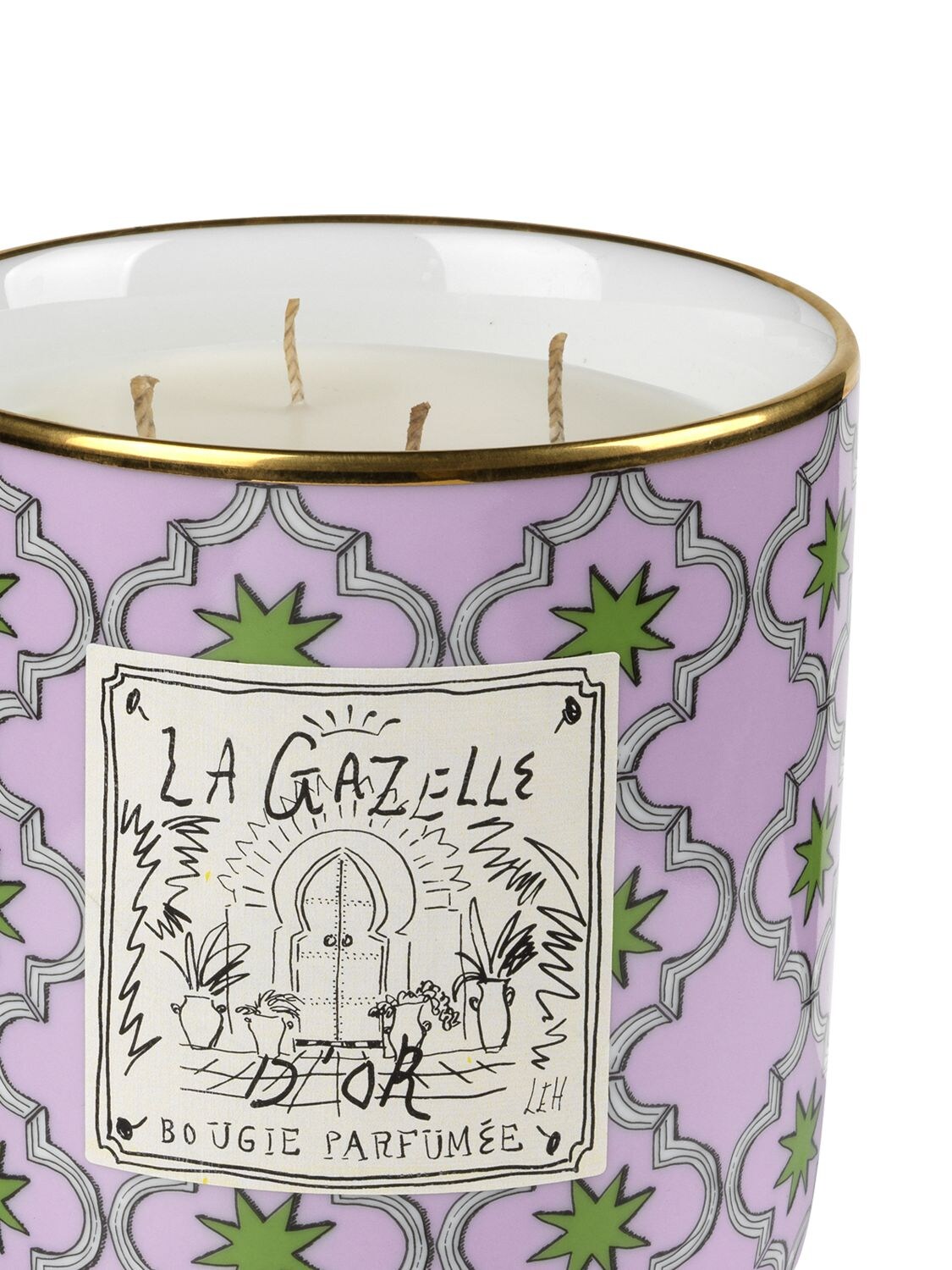 Shop Ginori 1735 La Gazelle D'or Large Scented Candle In Purple