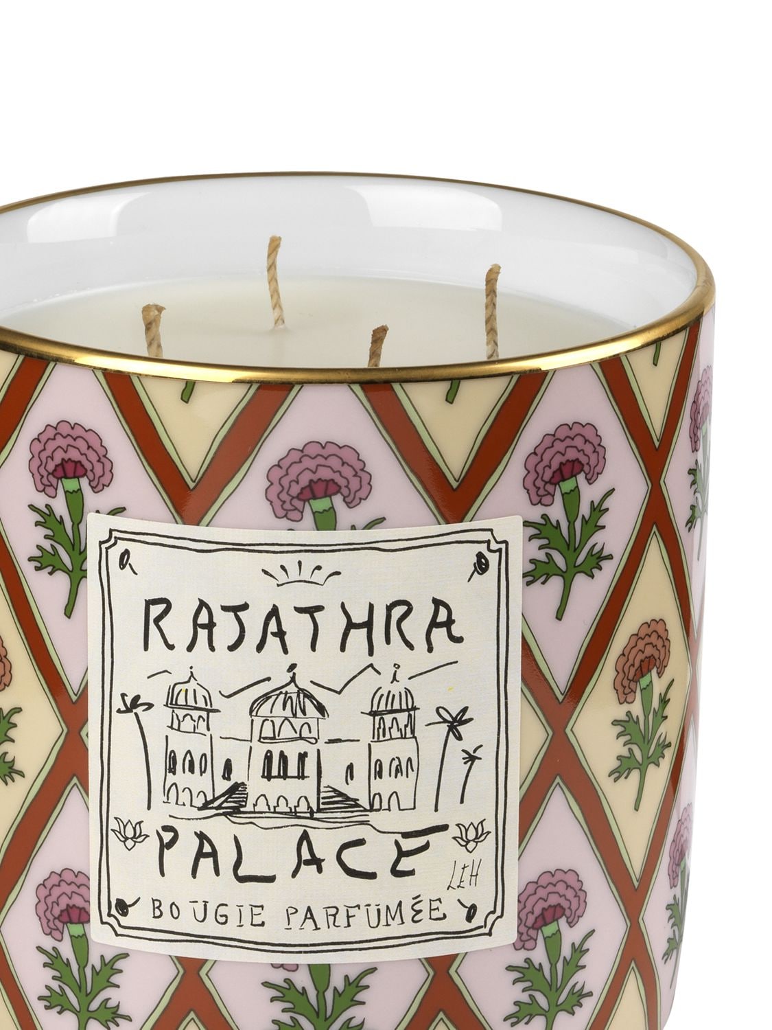 Shop Ginori 1735 Rajathra Palace Large Scented Candle In Pink