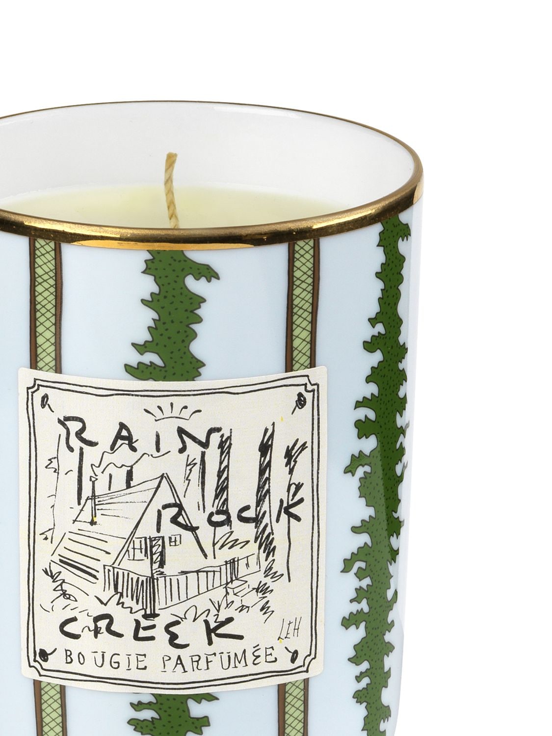 Shop Ginori 1735 Rain Rock Creek Regular Scented Candle In Green