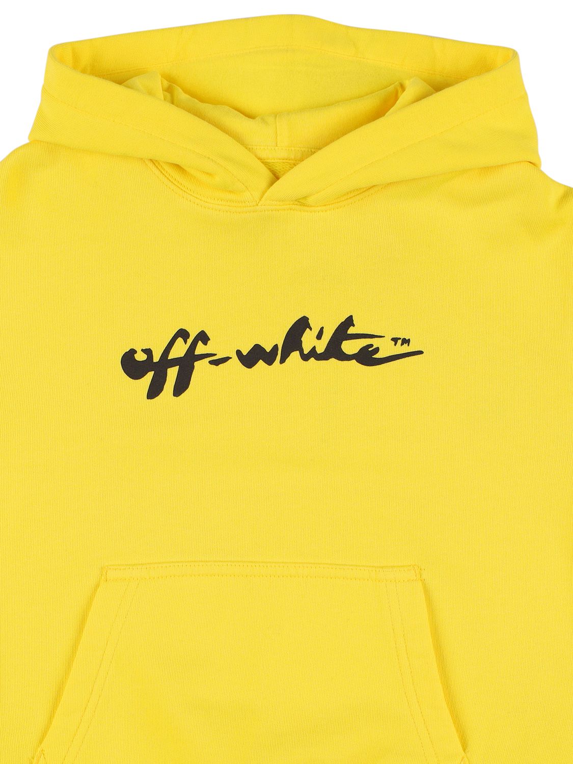 Off-white Kids' Printed Cotton Sweatshirt Hoodie In Yellow