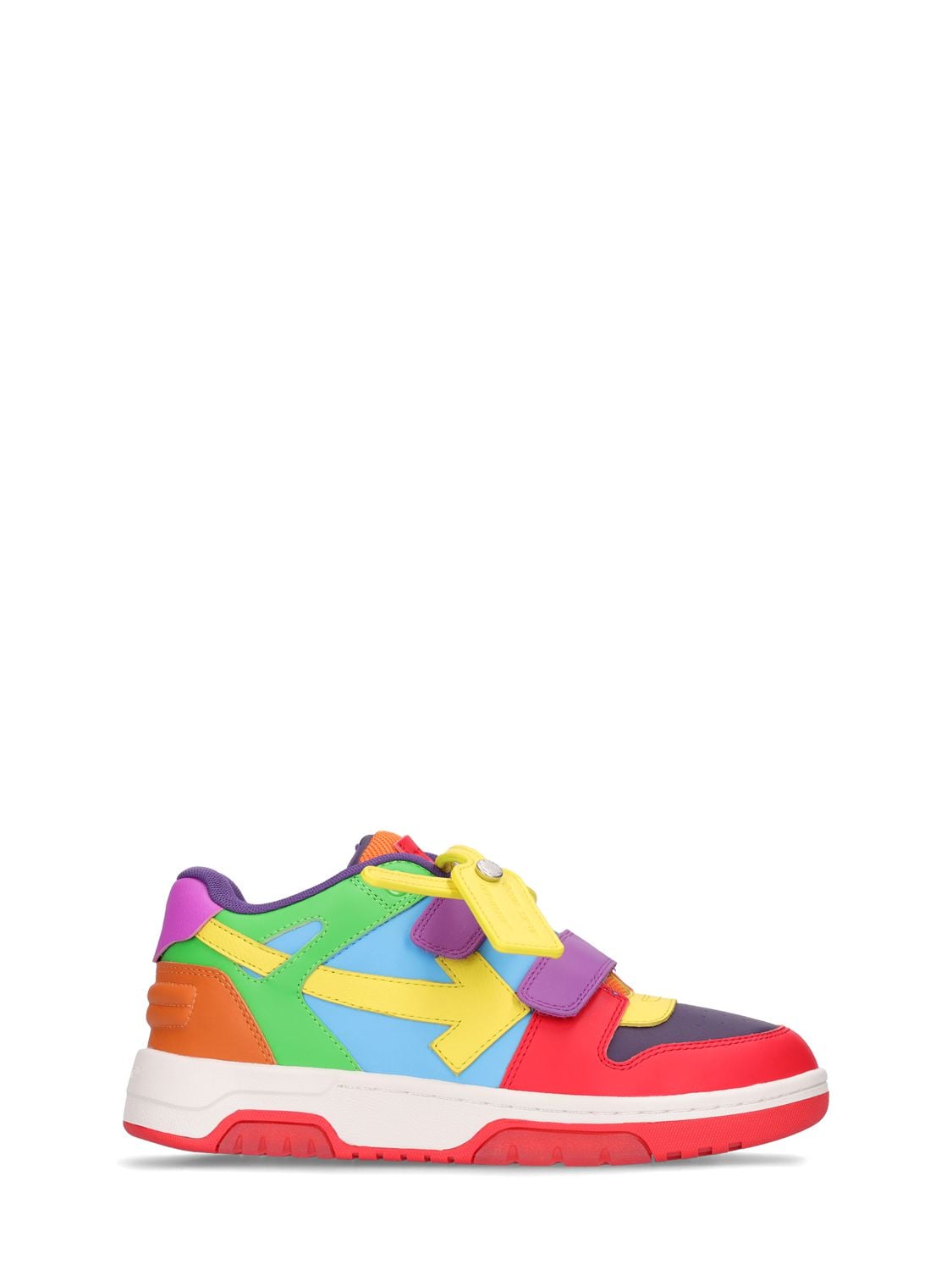 Off-white Kids' Color Block Leather Straps Sneakers In Multicolor