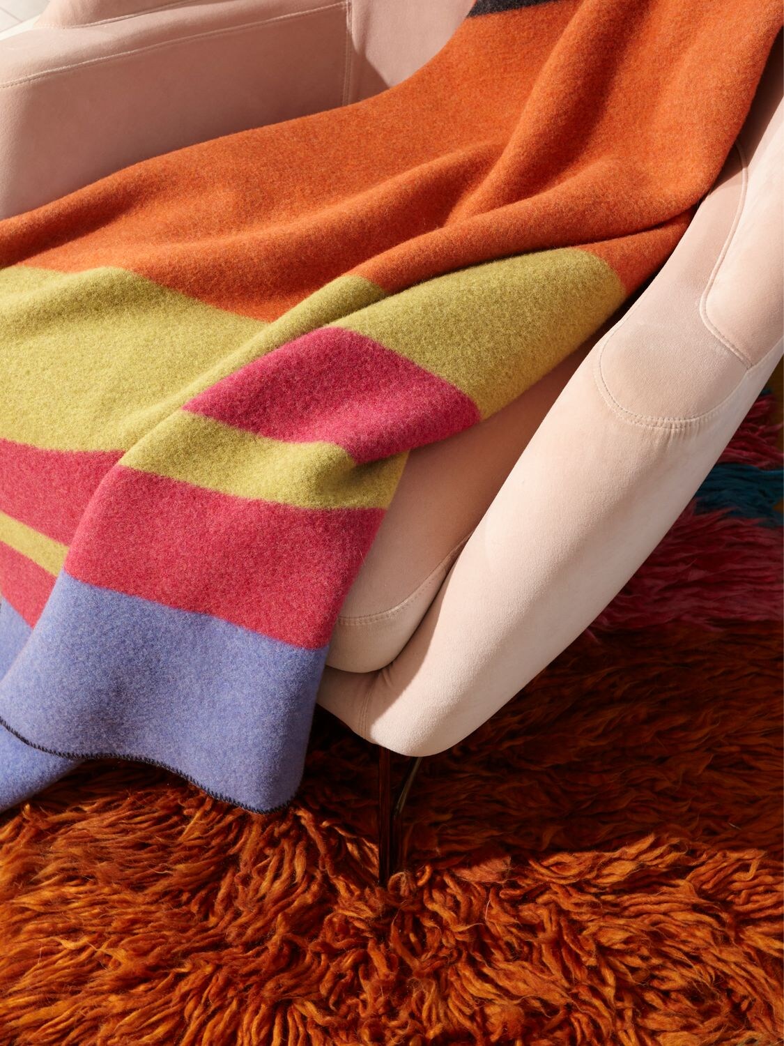 Shop Colville Striped Wool Blend Throw In Multicolor