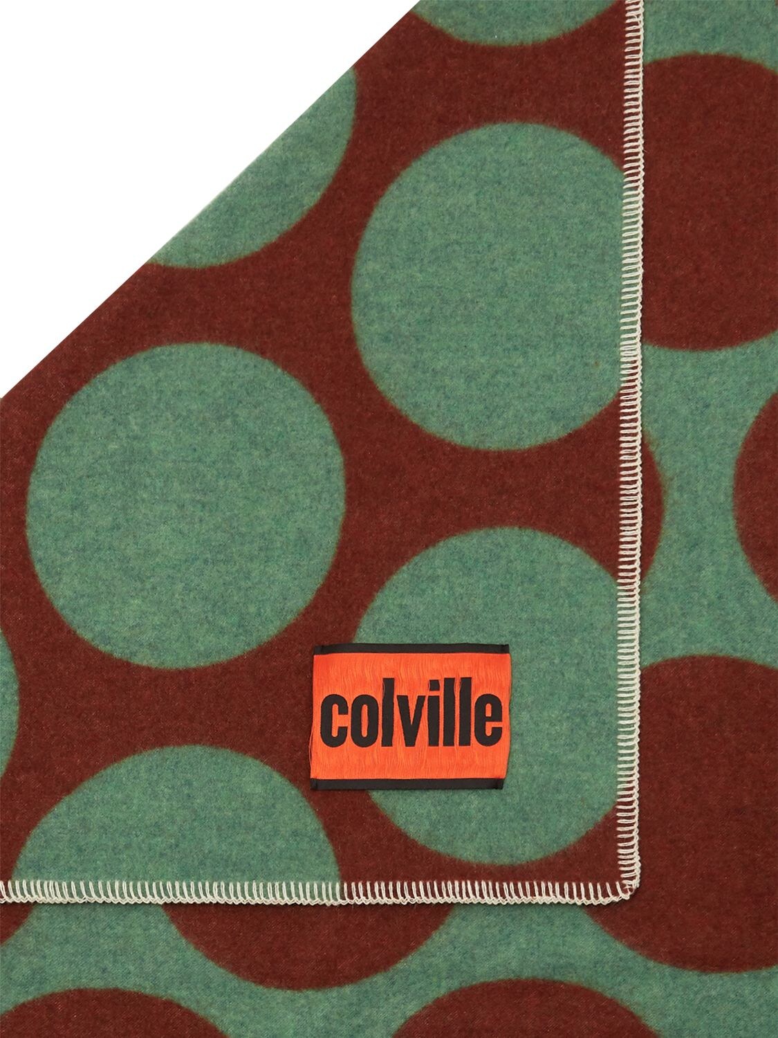 Shop Colville Polka Dots Wool Blend Throw In Green,brown