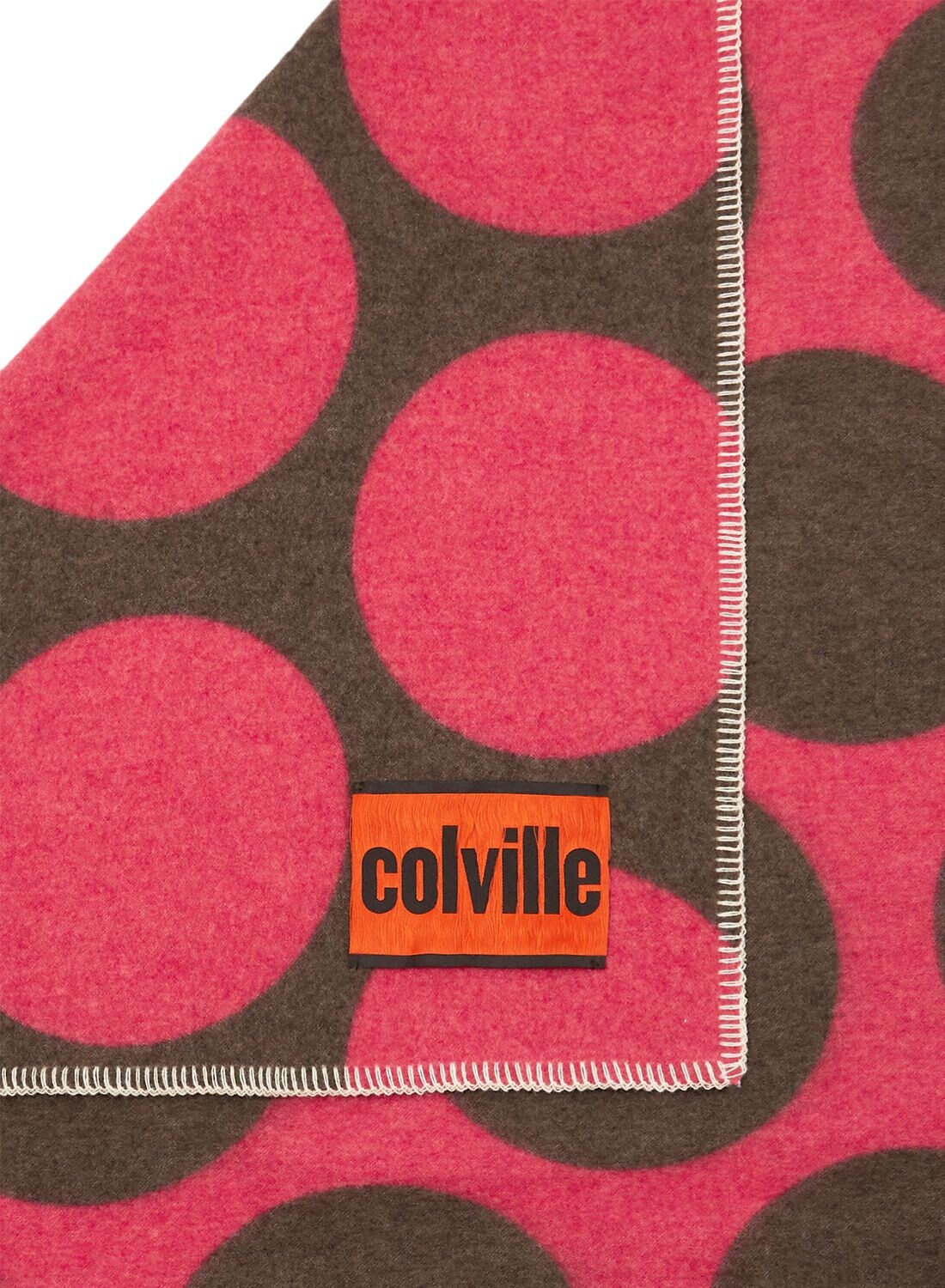 Shop Colville Polka Dots Wool Blend Throw In Grey,pink