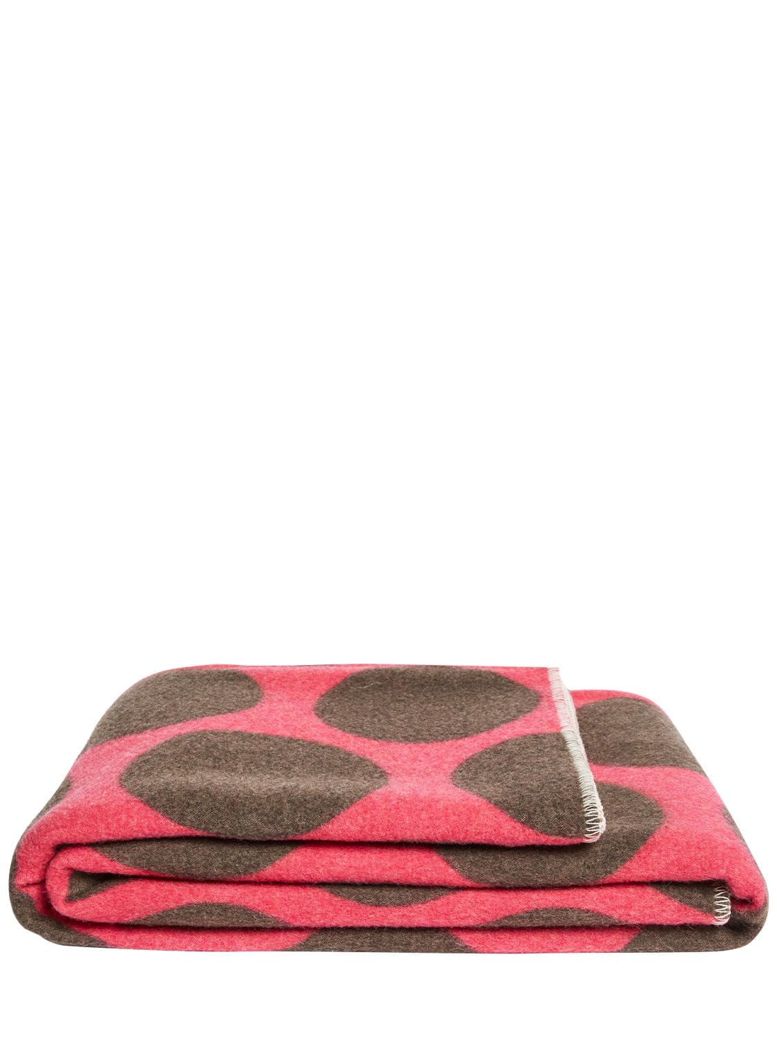 Colville Polka Dots Wool Blend Throw In Grey,pink