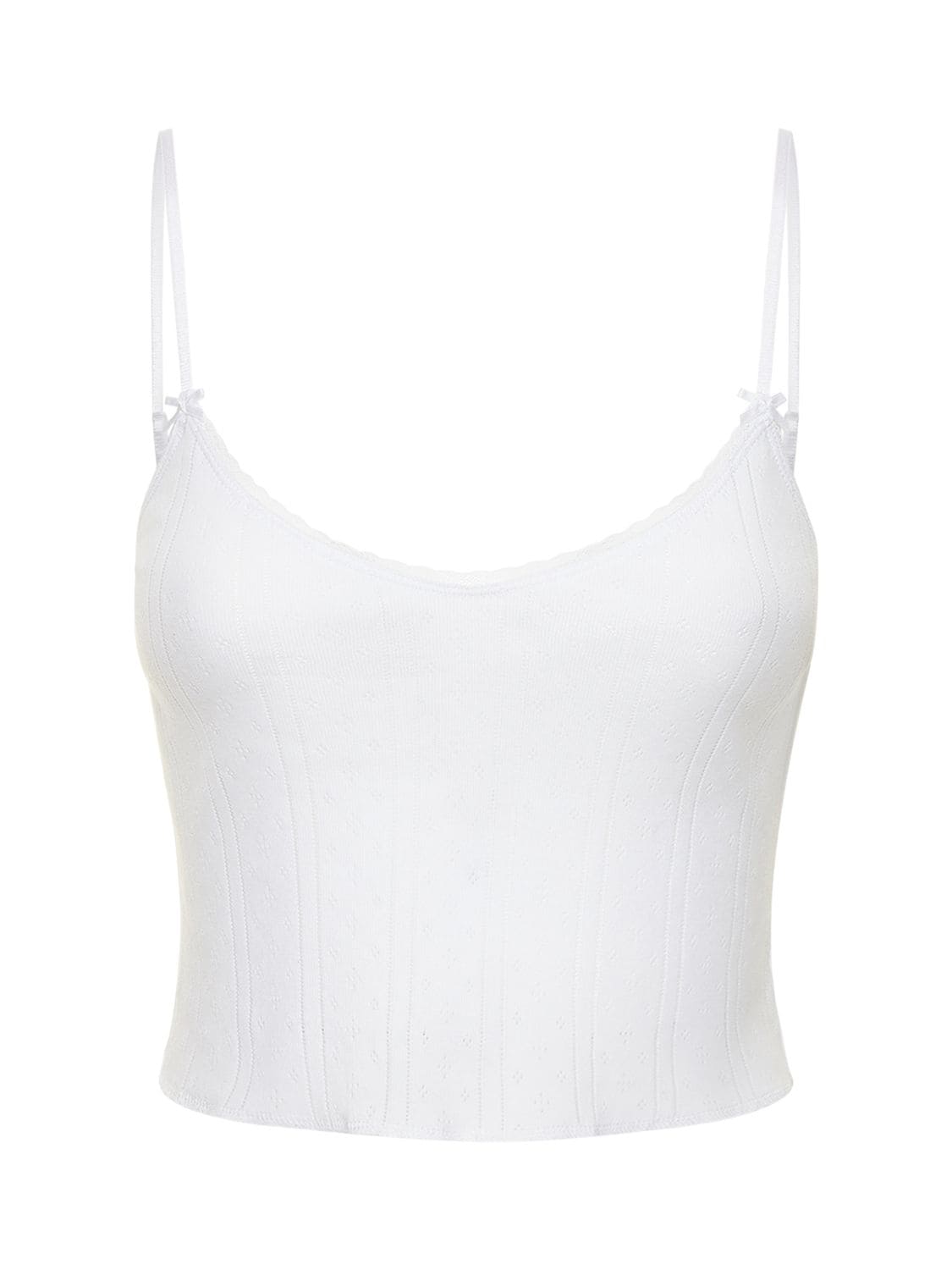 Cou Cou Cotton Pointelle Camisole Top In White