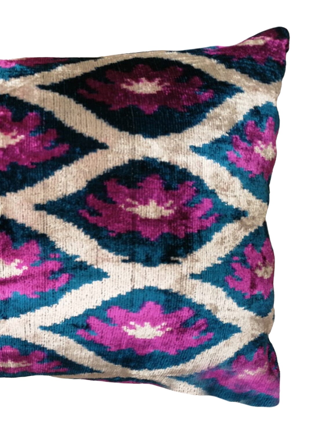 Shop Les Ottomans Silk & Cotton Cushion In Purple