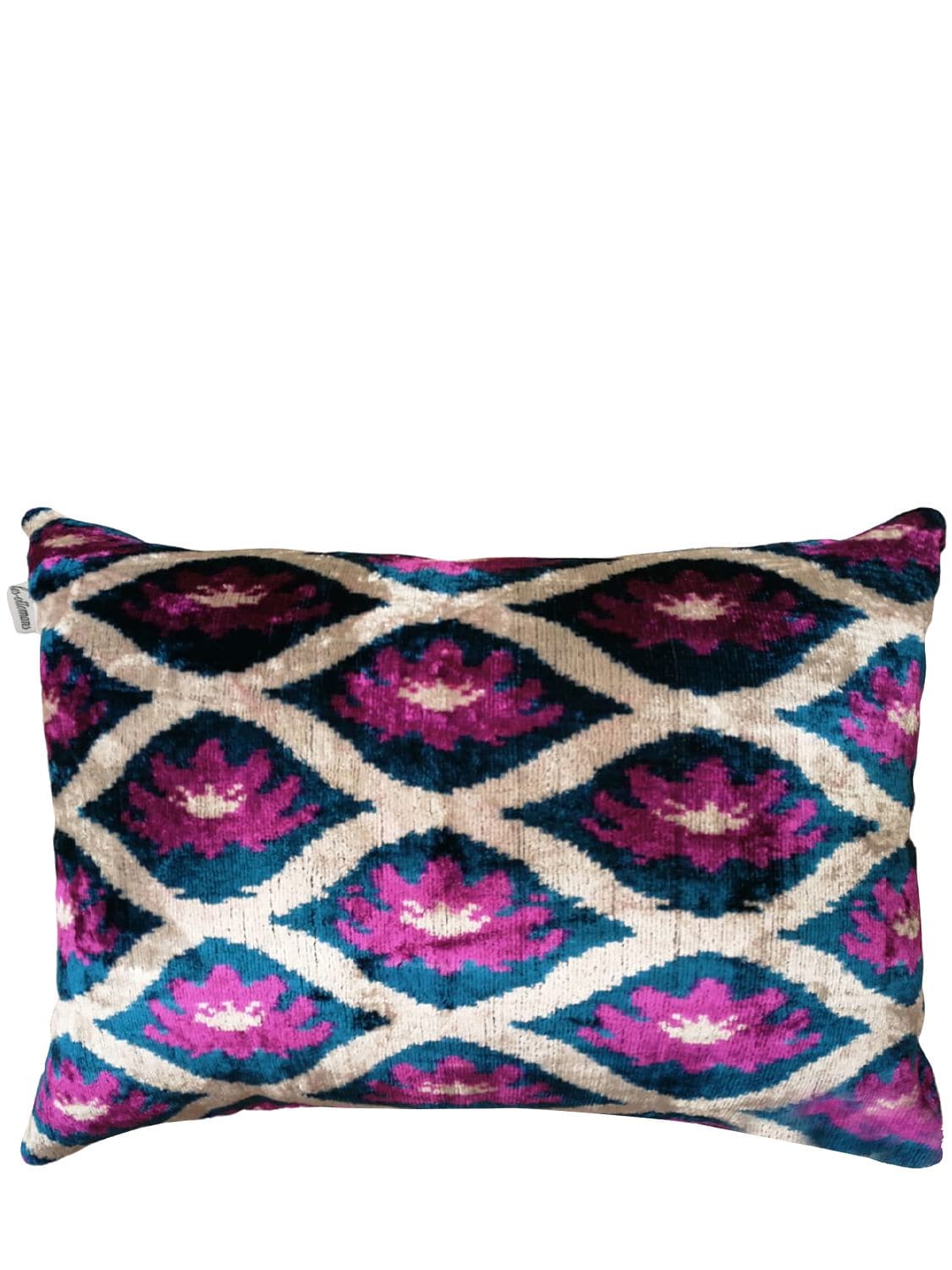 Les Ottomans Silk & Cotton Cushion In Purple
