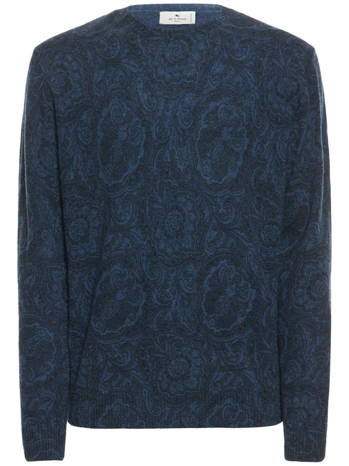 ETRO Paisley Print Wool Knit Crewneck Sweater