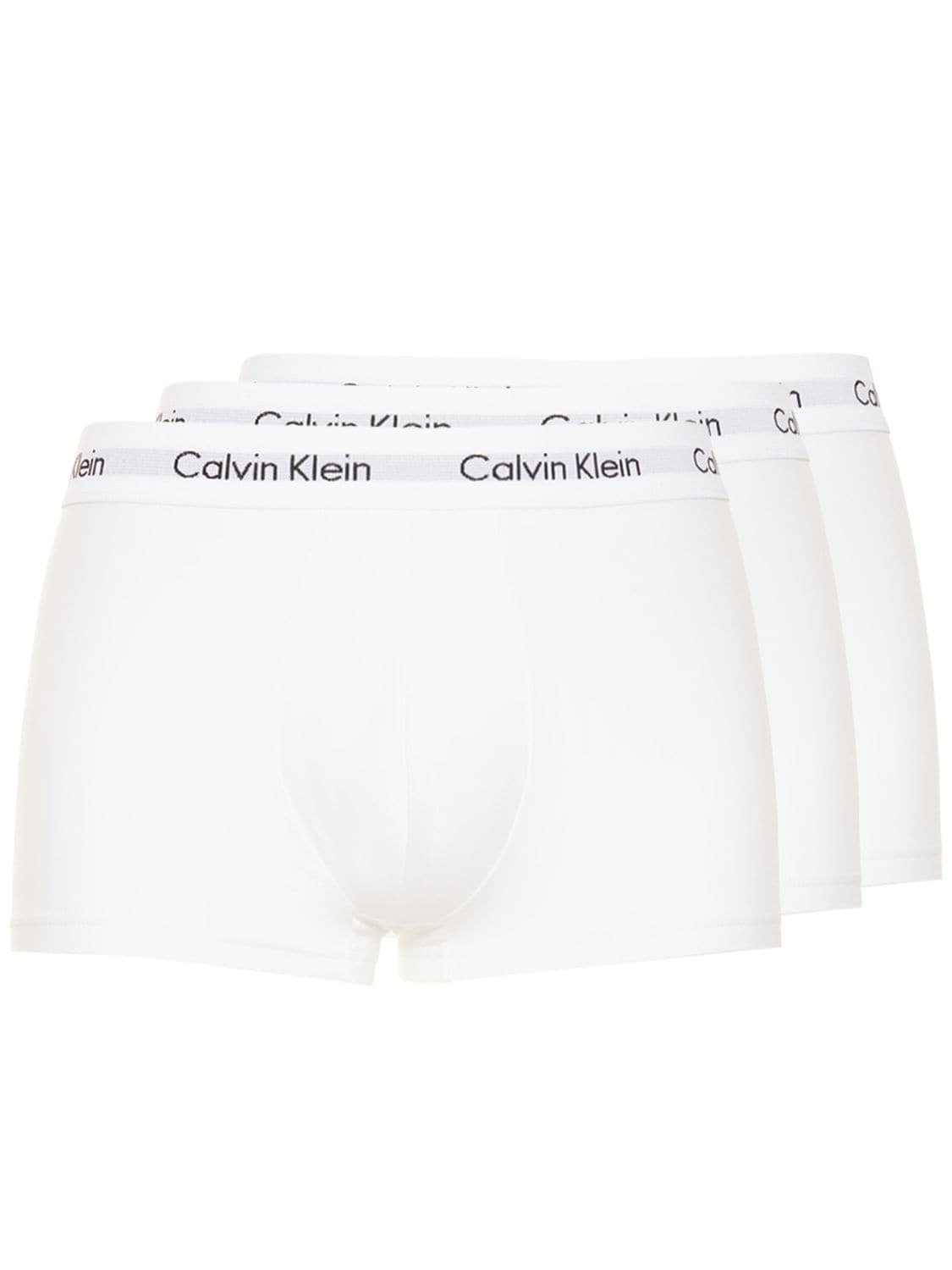CALVIN KLEIN UNDERWEAR LOGO棉质低腰平角内裤3条套装
