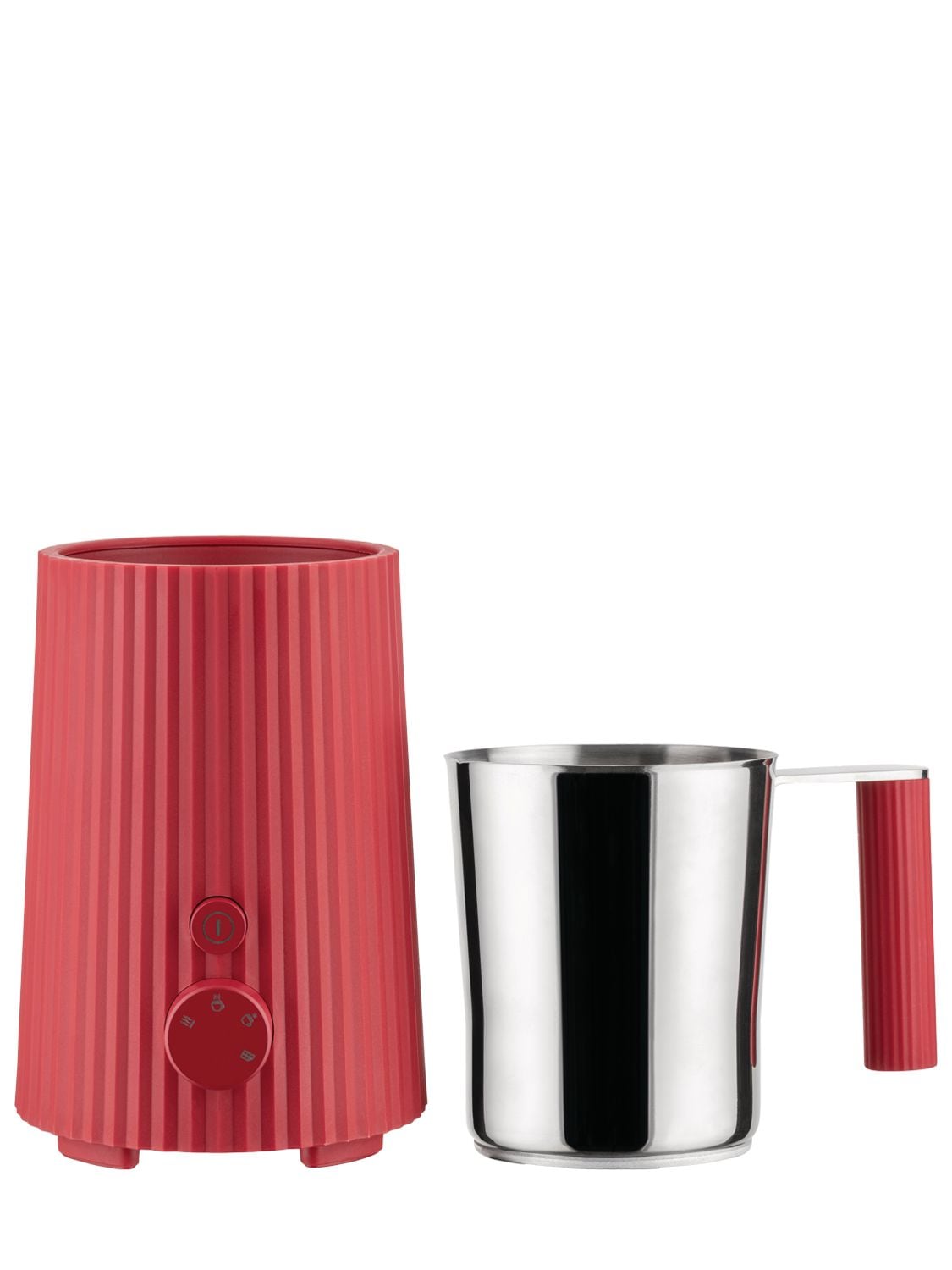 Shop Alessi Plissé Induction Milk Frother In Red