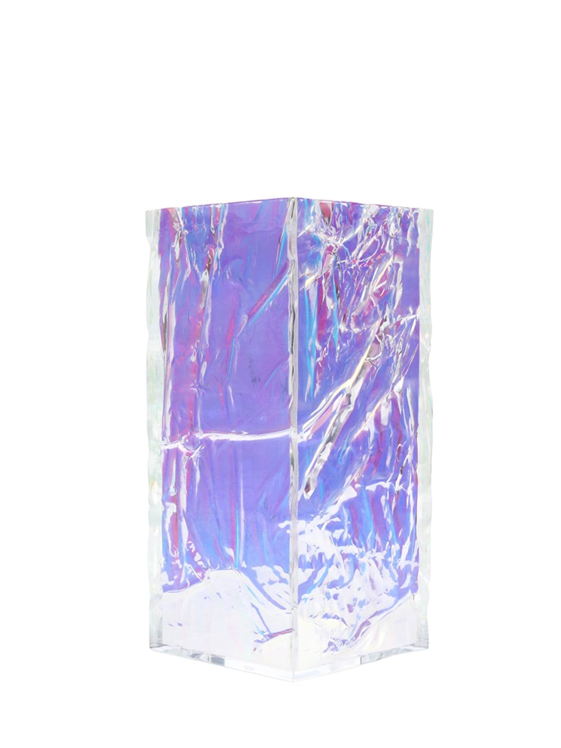 Shop L'afshar Iridescent Crushed Ice Vase In Multicolor