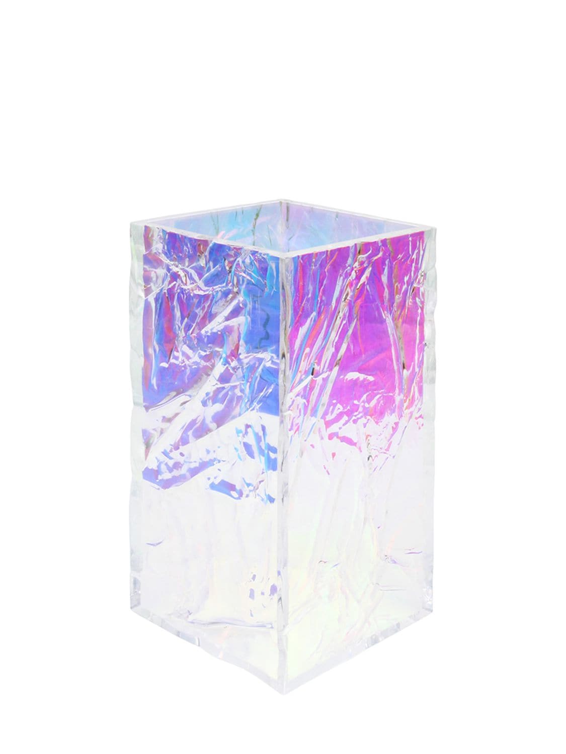L'afshar Iridescent Crushed Ice Vase In Multicolor