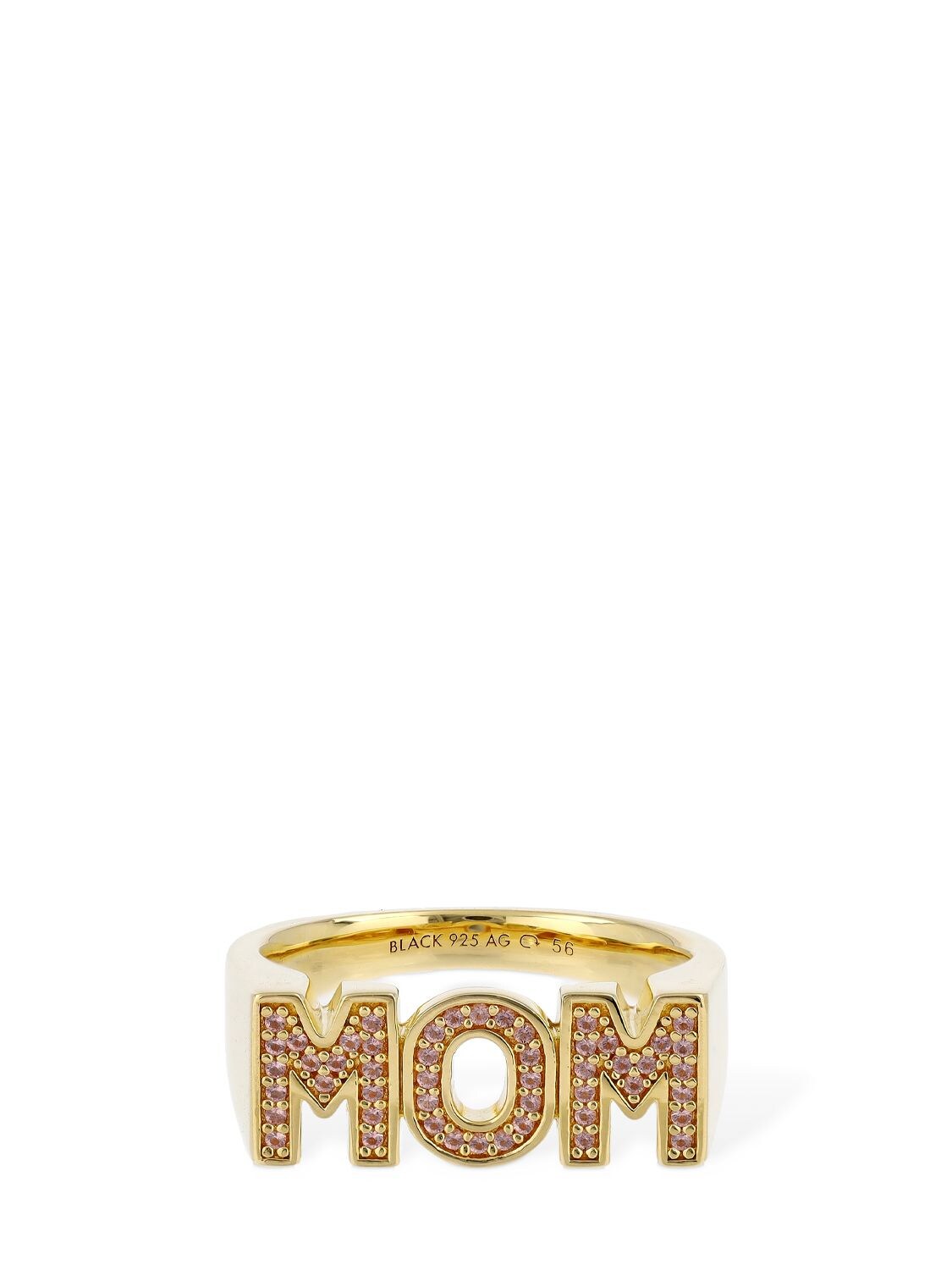 Shop Maria Black Mom Rose Crystal Ring In Gold,rose