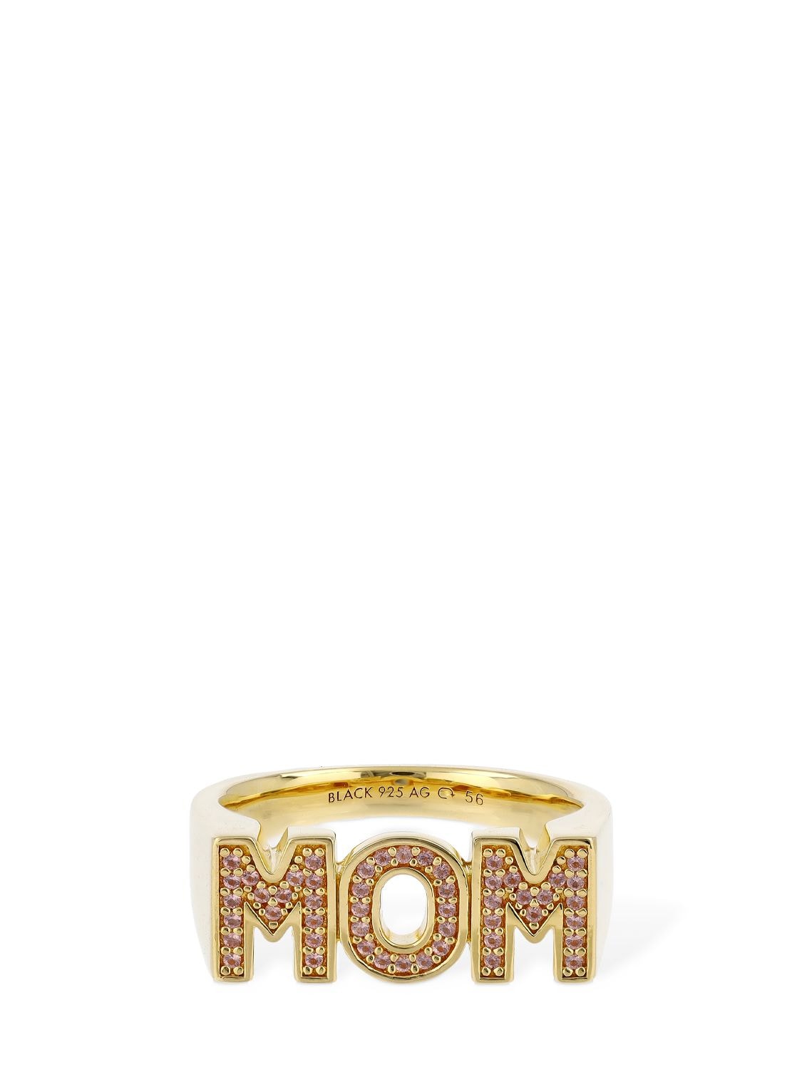 Shop Maria Black Mom Rose Crystal Ring In Gold,rose