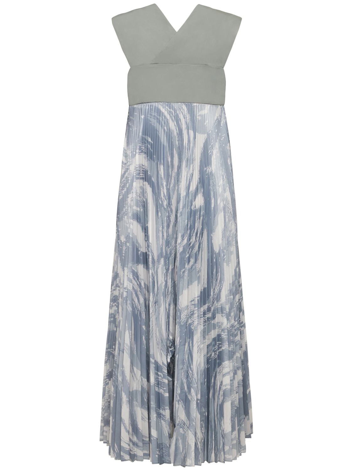 Moncler Genius 4 Moncler Hyke Plisse Maxi Dress In Grey | ModeSens