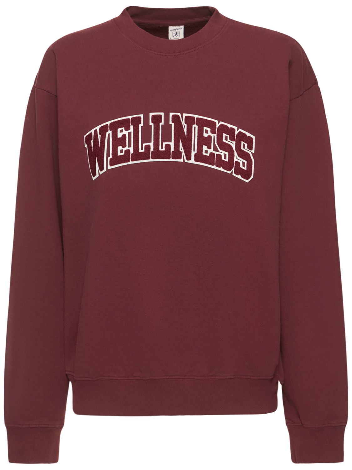 Sporty & Rich Wellness bouclé patch sweatshirt Bordeaux Luisaviaroma