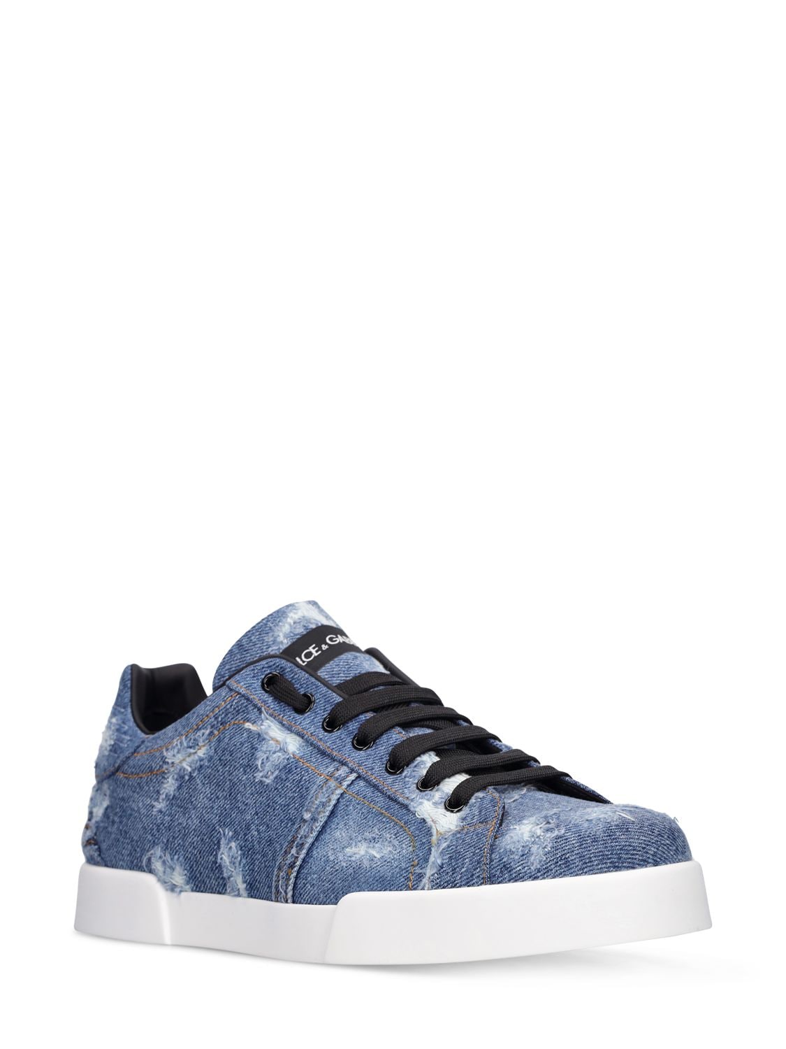 Dolce & Gabbana Portofino Denim Sneakers in Blue