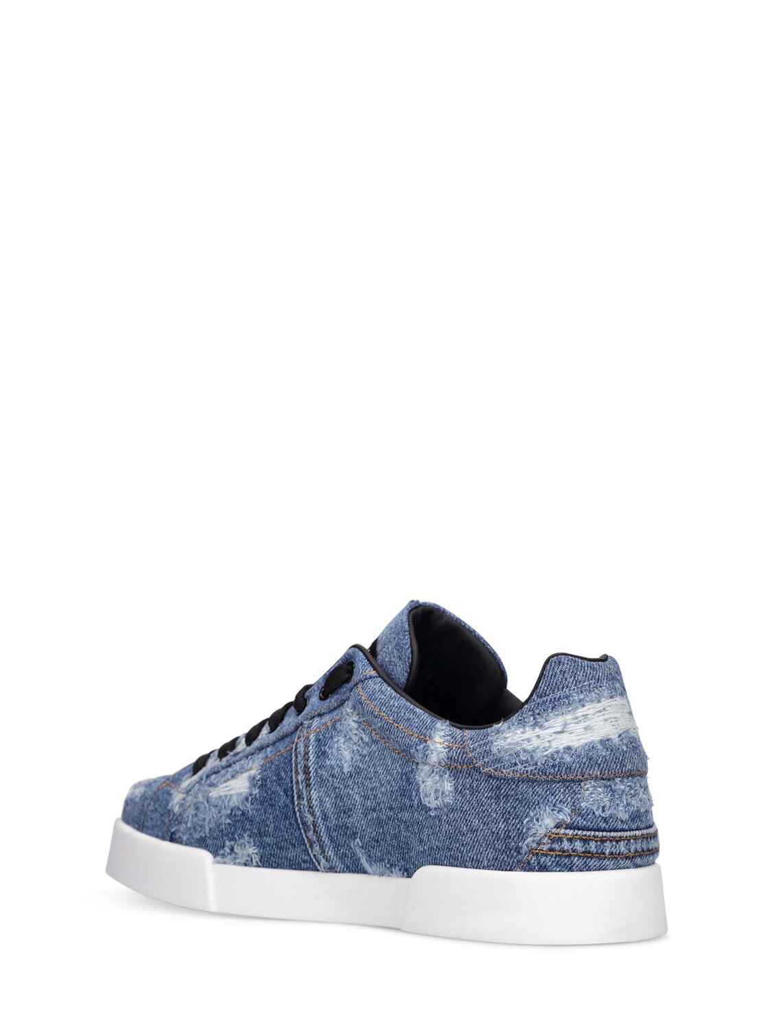 Dolce & Gabbana Portofino Denim Sneakers in Blue